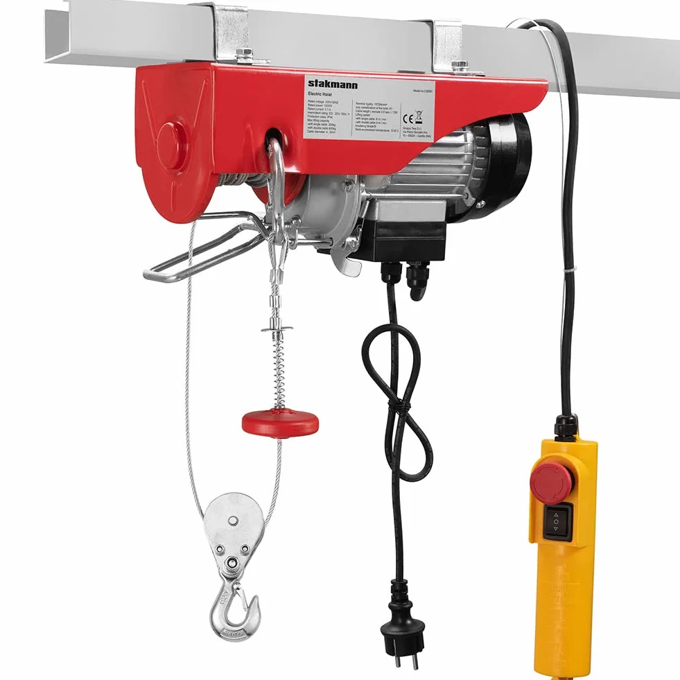 Paranco Elettrico 1000W Argano Montacarico Fili Verricello Paranchi Elettrici Sollevatore Carico Sollevamento 220 V Sovraccarico Ascensore Con Telecomando (200kg/400kg)