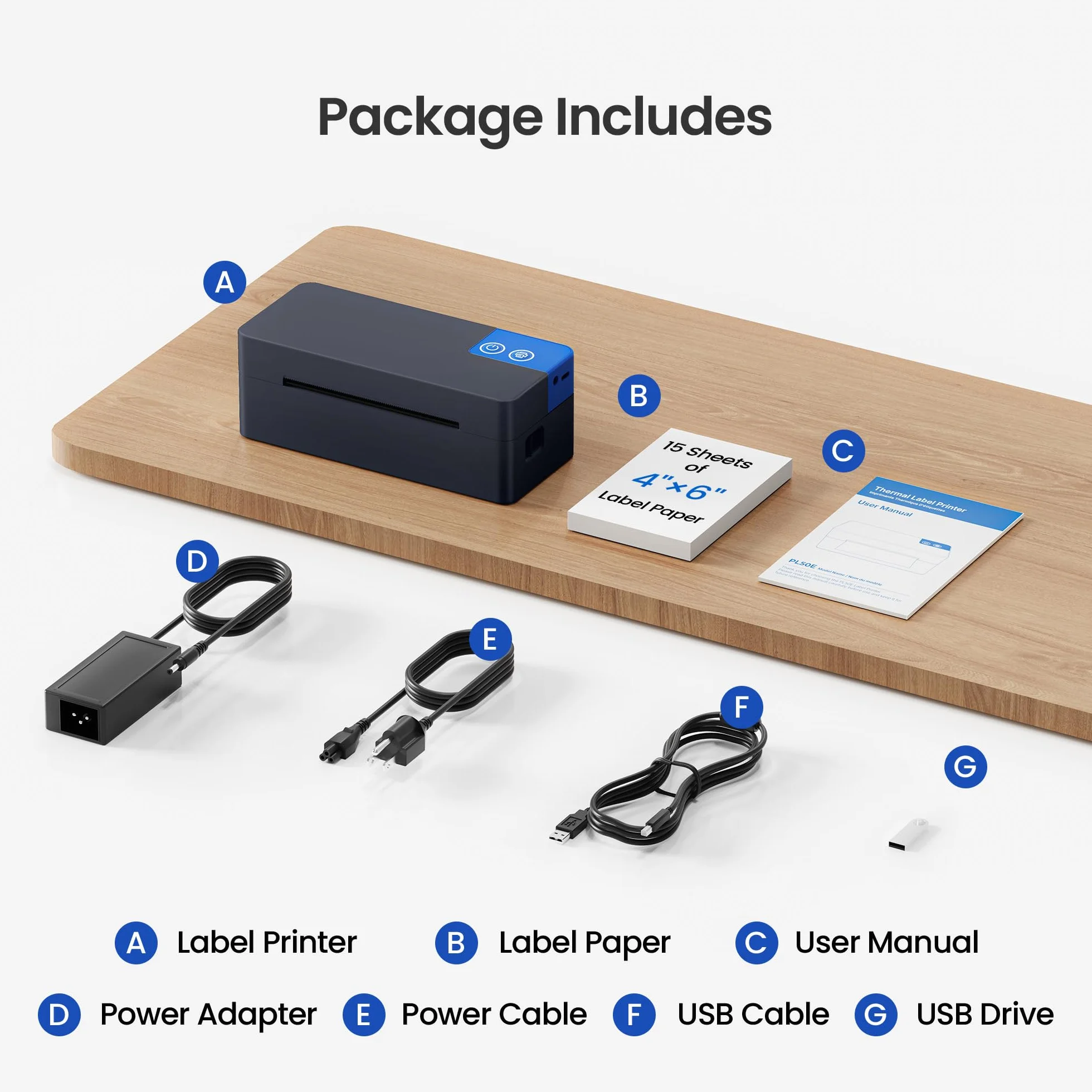Stampante per etichette termica Bluetooth, stampante per etichette wireless 4x6 per piccole imprese, supporta iOS, Android, Windows e Mac, compatibile con Amazon Shopify Etsy USPS, carbone