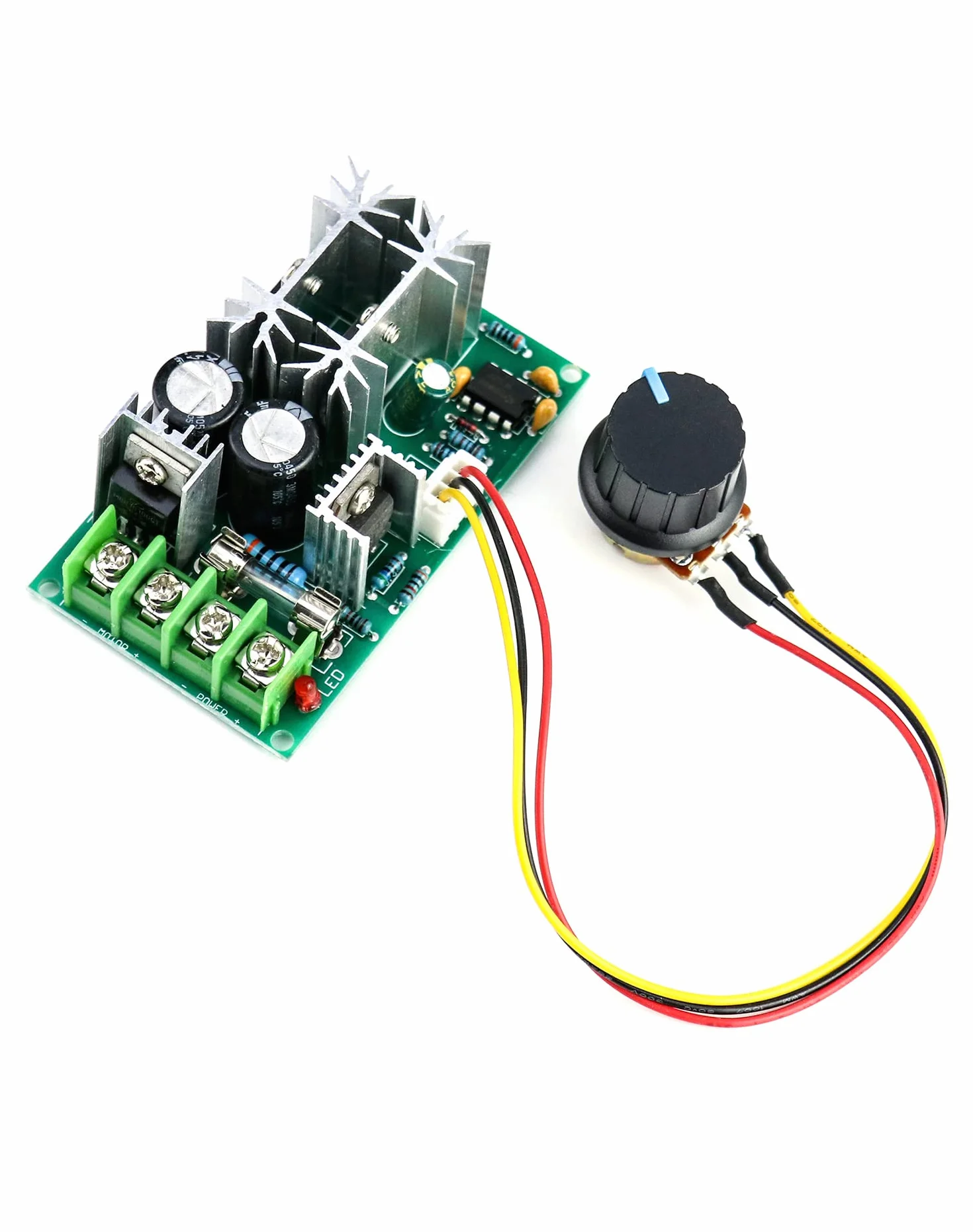 QWORK PWM DC Regolatore di velocità per motore 12V 24V 36V 48V 20A modulo di azionamento ad alte prestazioni,regolazione dimmer LED ultra piccolo