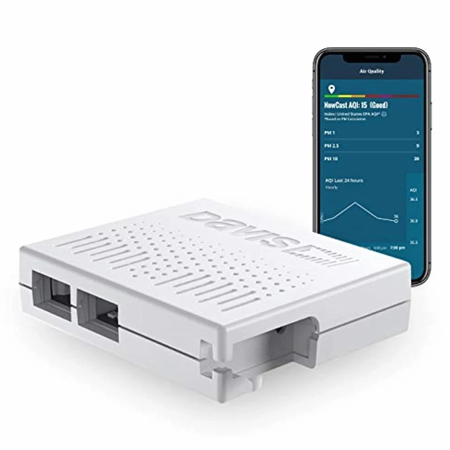 Davis Instruments AirLink - Sensore professionale di qualità dell'aria per interni ed esterni, fornisce indice di qualità dell'aria, temperatura, umidità, punto di rugiada, indice di calore