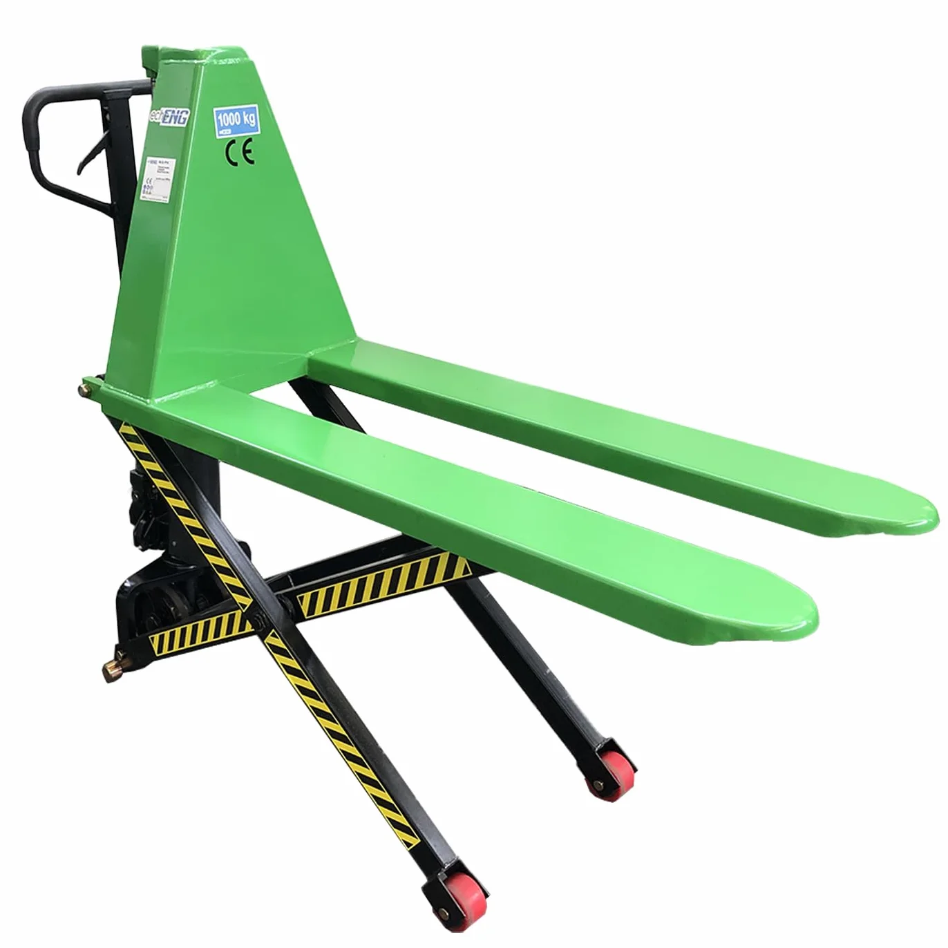 Transpallet manuale idraulico sollevatore a pantografo per pallet capacità fino a 1000 Kg 1 Ton Tonnellata, Altezza massima 850 mm – echoENG - MA SL PP10