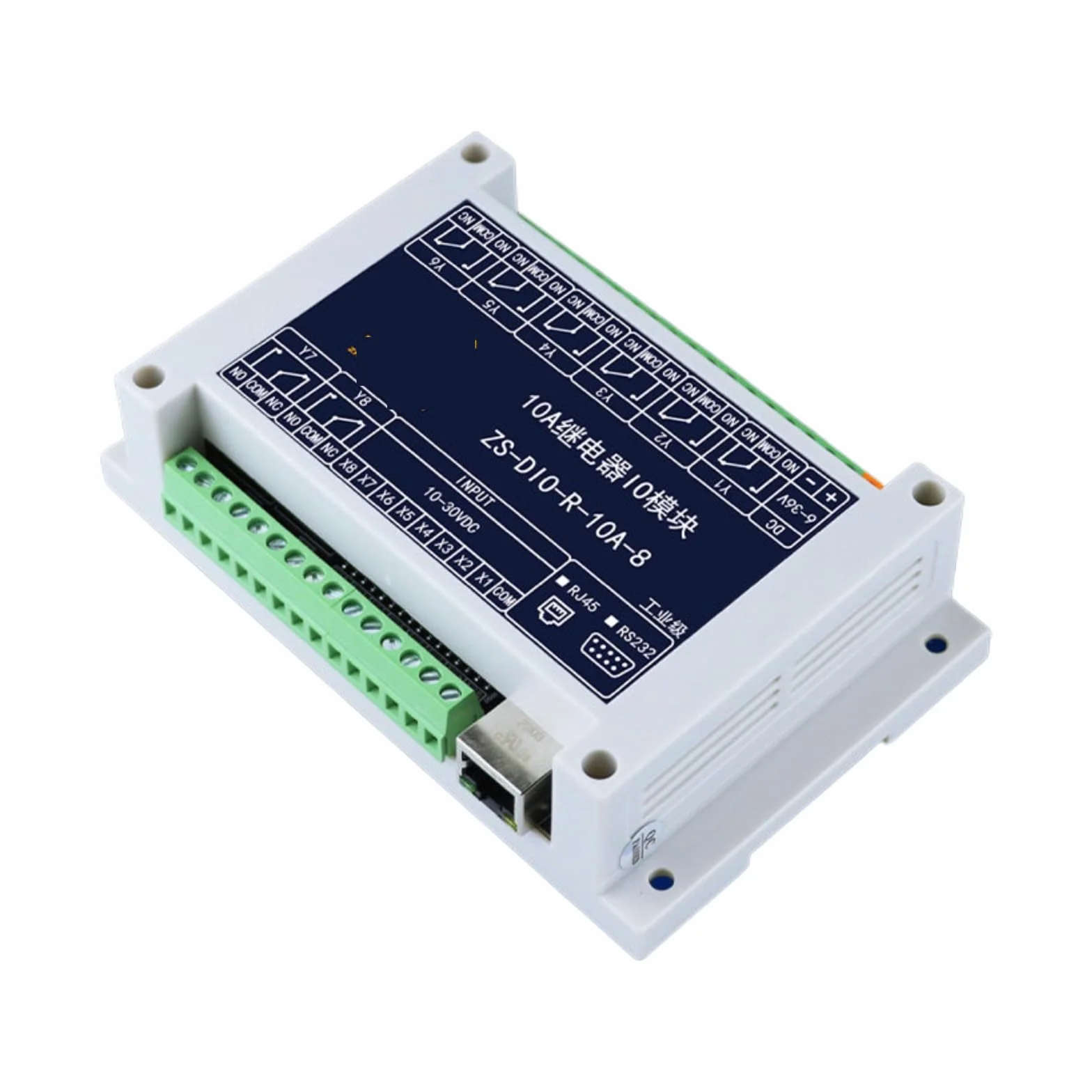 Interruttore di uscita del relè 10A Comunicazione porta rete ingresso normalmente aperto chiuso Modbus Rtu /(16 in and 16 out [12 V DC] RJ45)