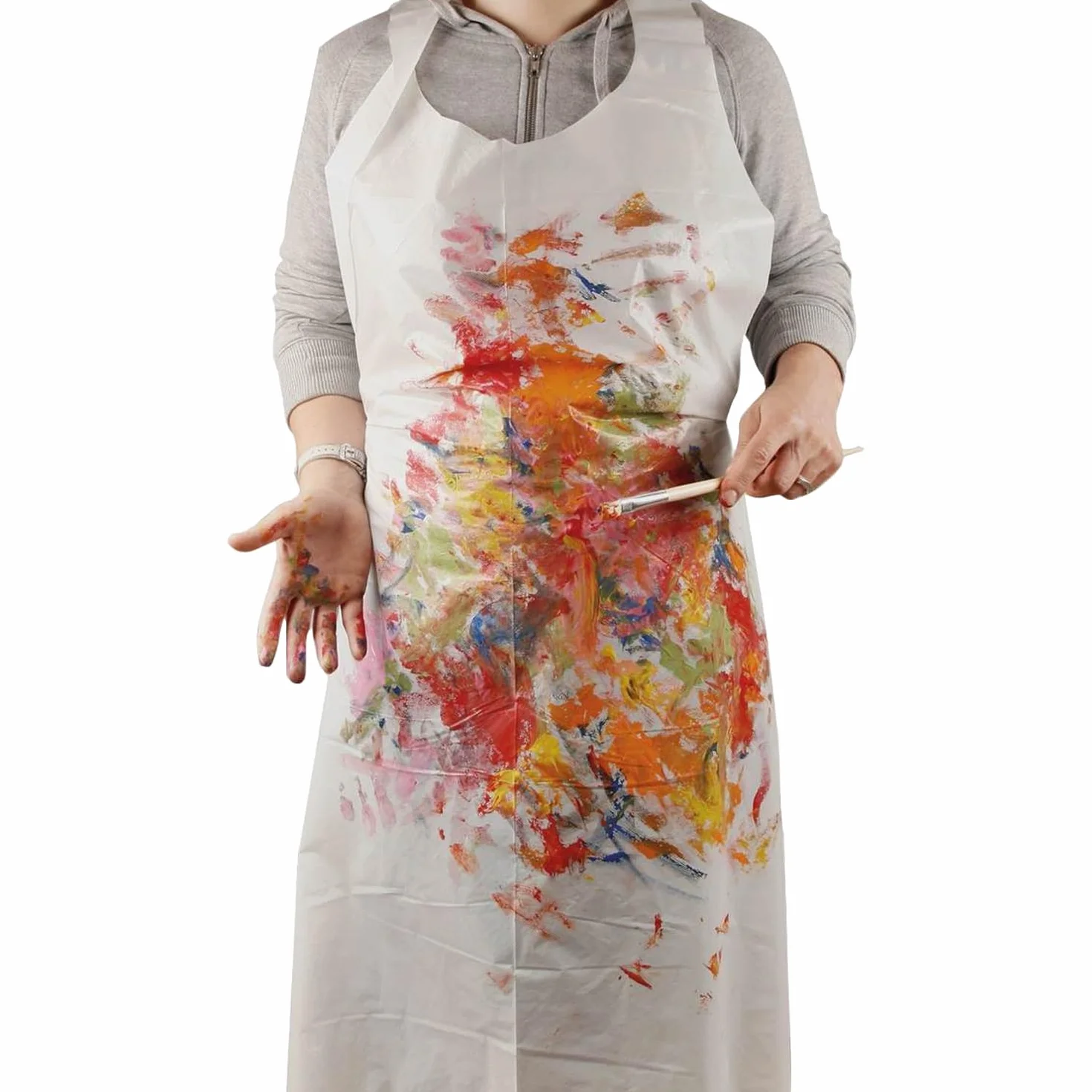 5 PZ Grembiuli Monouso Usa e Getta per Adulti e Ragazzi, Impermeabili in Plastica Trasparente per Cucinare, Servire, Pittura, Parrucchiere, Cucina, Ospedale, Camice da Lavoro, Alimentare