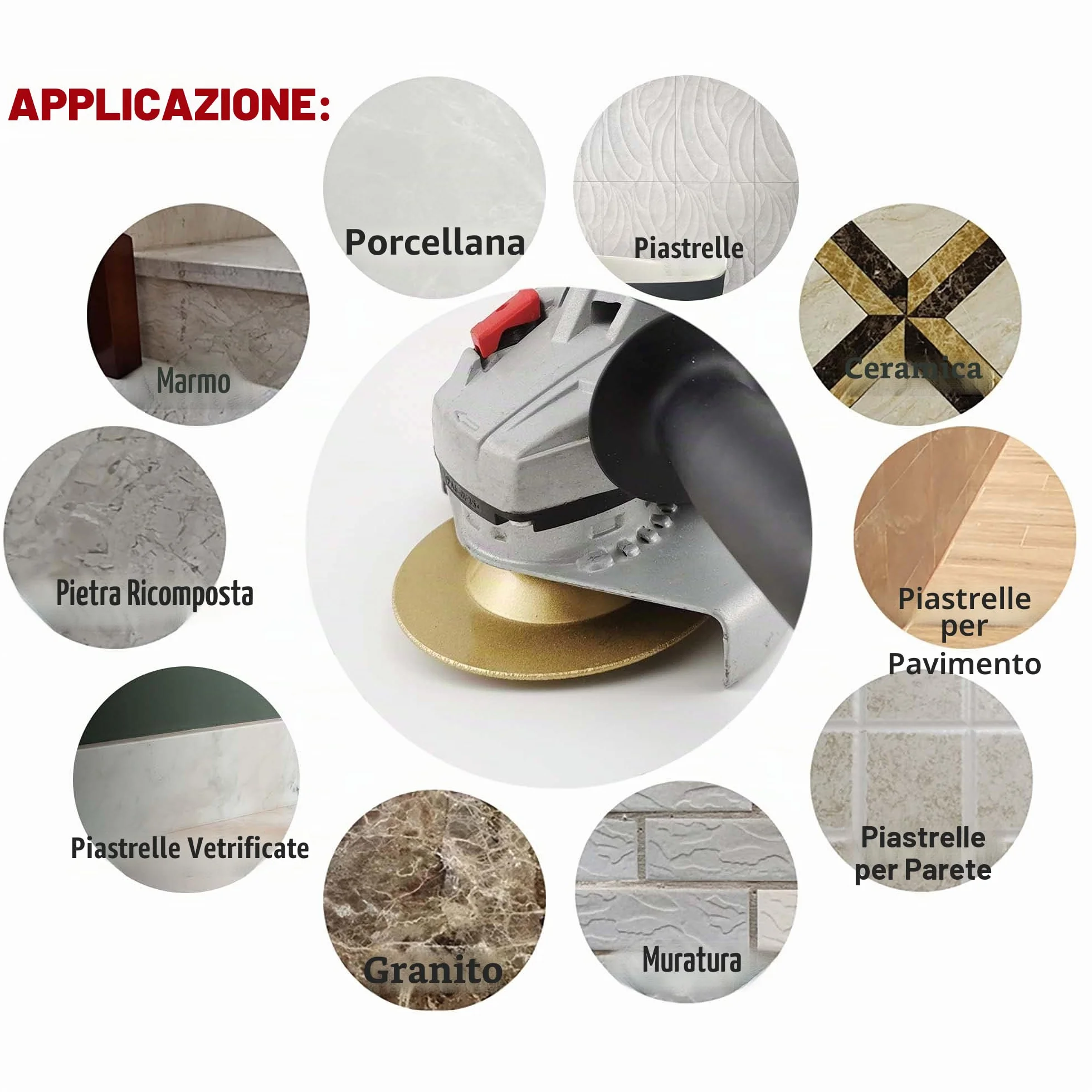 NBB Mola diamantata a tazza molatura su granito marmo ceramica piastrelle porcellana pietra muratura Metallo Vetro per macinazione a secco albero 22,23mm collegato a smerigliatrice angolare(Medio,1)