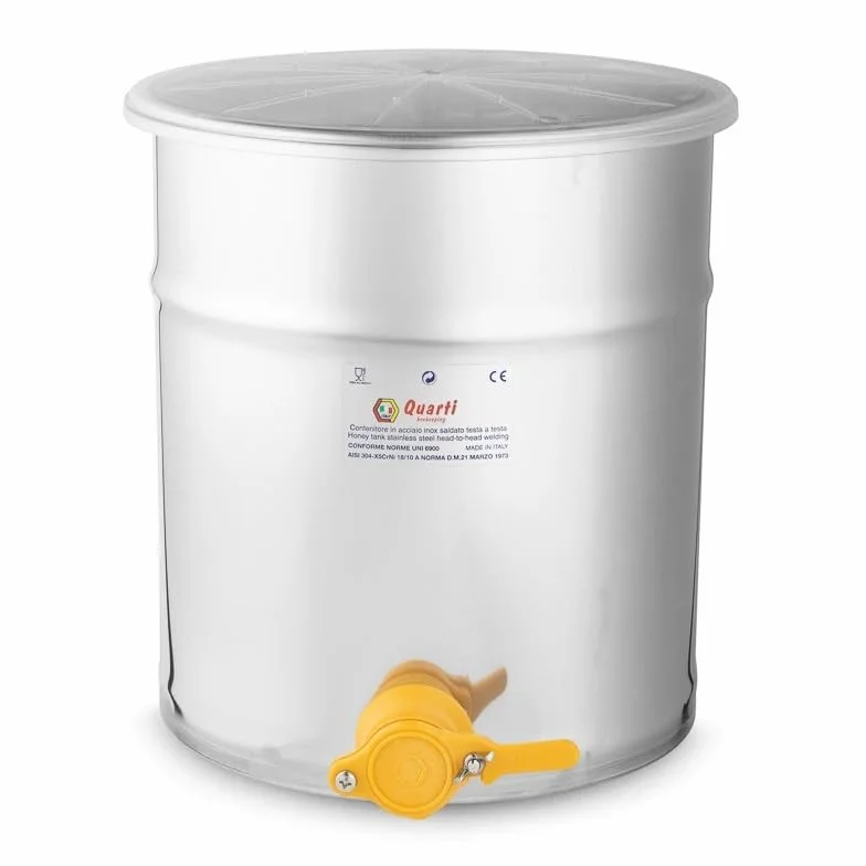 Maturatore Inox per Miele 25 kg – Made in Italy - Contenitore Alimentare Acciaio Inox con Rubinetto, Professionale per Apicoltura