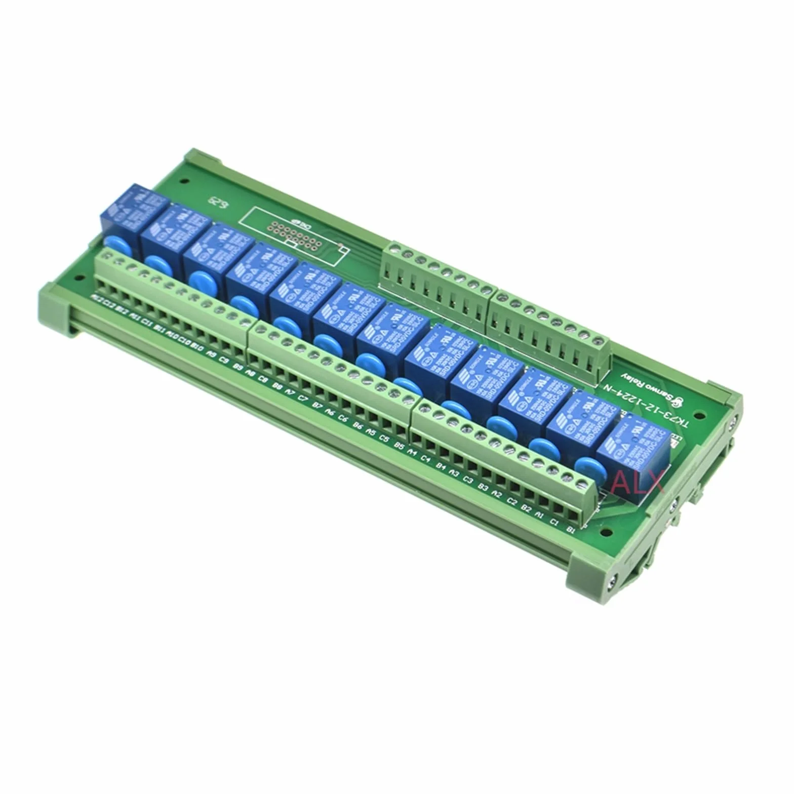 Modulo relè a 12 canali Montaggio su guida DIN SRD-05VDC-SL-C SRD-12VDC-SL-C SRD-24VDC-SL-C 10 A 5 V 12 V 24 V PNP NPN 1NO 1NC(NPN,DC 5V)