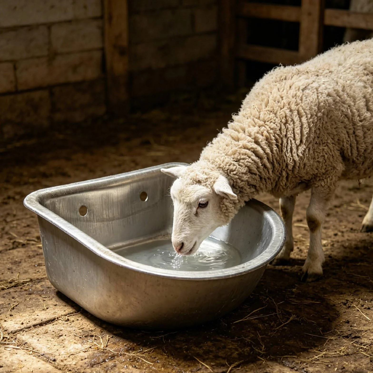 Vasca Abbeveratoio in Acciaio Inox, Anticorrosione e Bordi Lisci, per Fattoria, Allevamento, Lavabo Quadrato
