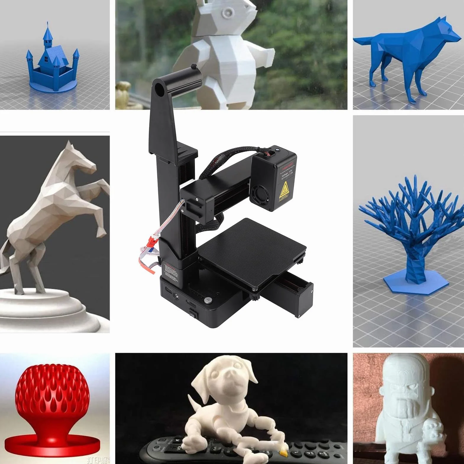 Stampante 3D di Stampa 3D da Mm per Principianti con Filamento TPU PLA da 1,75 Mm, Supporta PC o OS X, Facile da Usare, Silenziosa, Portatile, Rimovibile Piattaforma