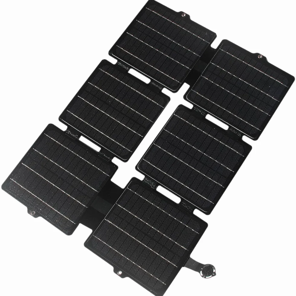 Pannello solare ETFE da 30 W con struttura pieghevole e tasso di conversione del 21,5% per QC3.0 PD3.0 5 V 12 V potenza portatile per escursioni e canottaggio (30 W - nero - tipo C)