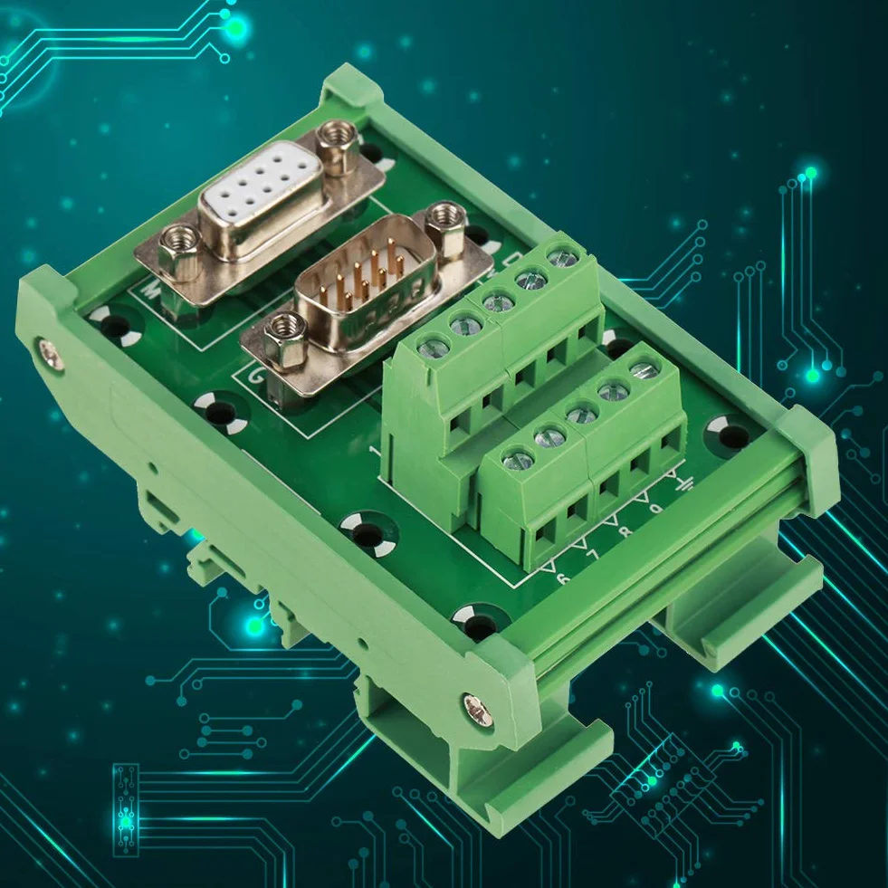 Connettore D-Sub DB9 Maschio Femmina con Interfaccia per Montaggio su Guida DIN, Ottimo per Applicazioni Elettroniche