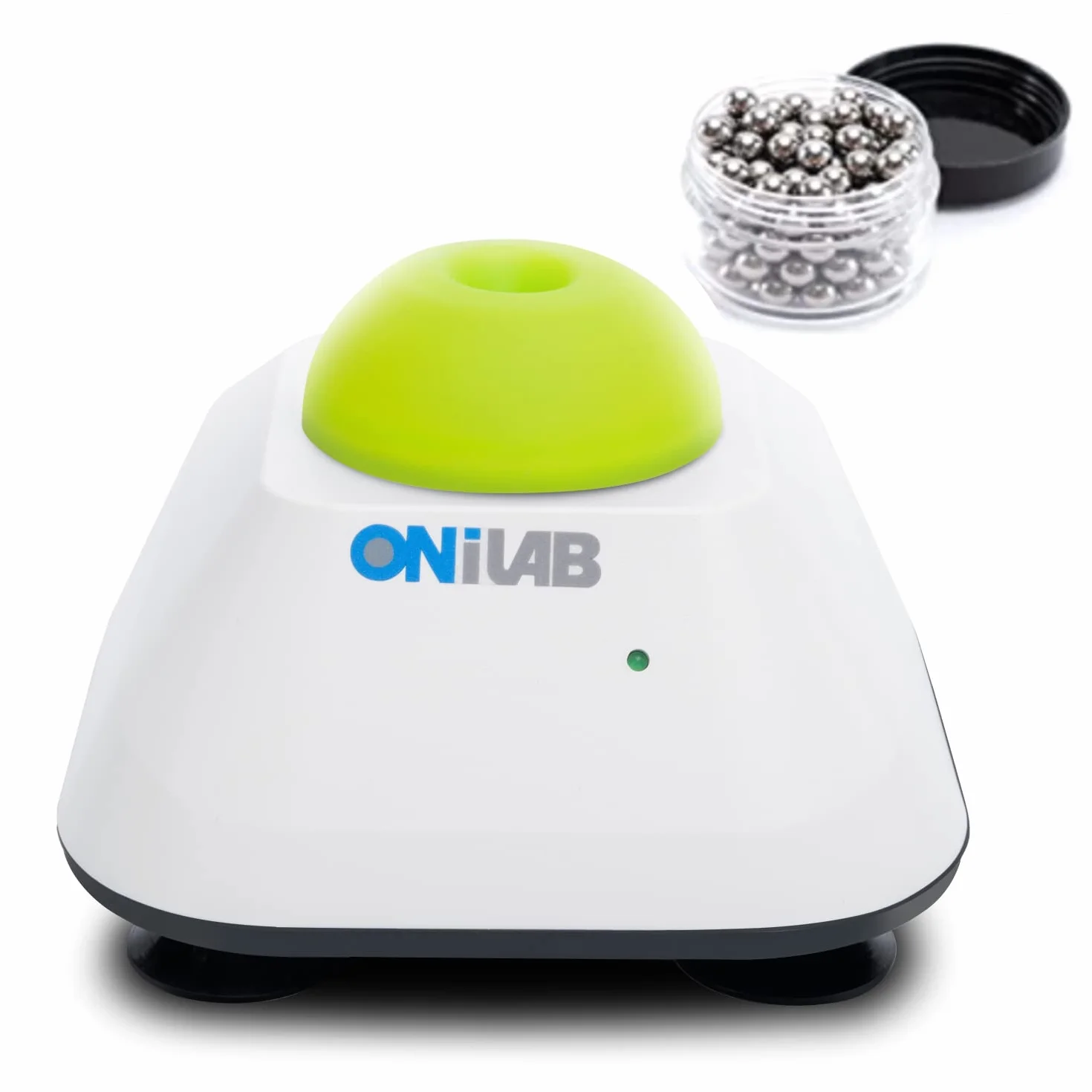 ONiLAB Mini mixer Vortex con funzione touch, smalti per unghie, adesivi per ciglia e colori acrilici, laboratorio Vortex con base stabile in alluminio pressofuso, 120 palline miscelate 7/32in, verde…