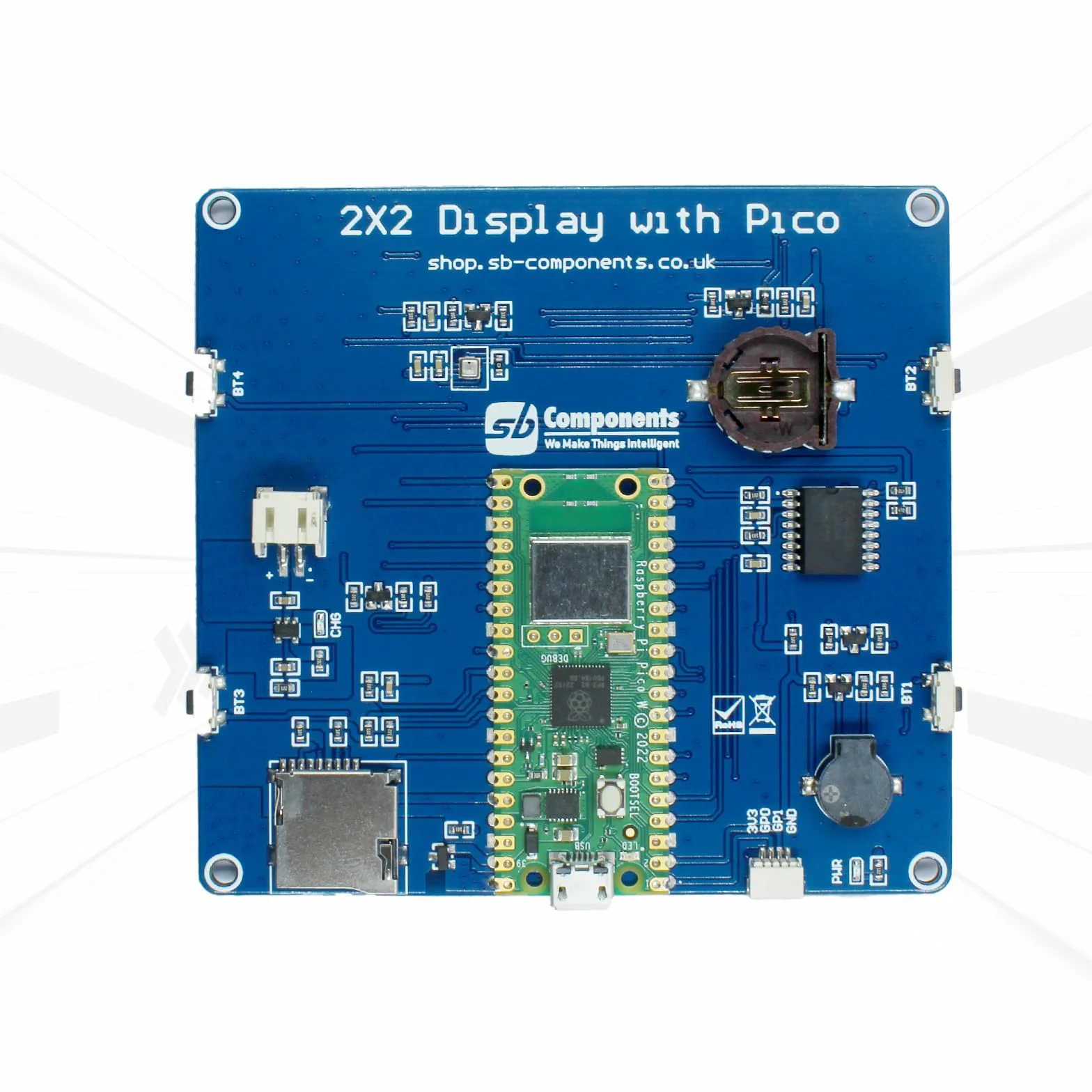Raspberry Pi Pico Powered 2x2 Quad Display Board Display Board Raspberry Pi Pico alimentato (1,5 pollici quadrato)