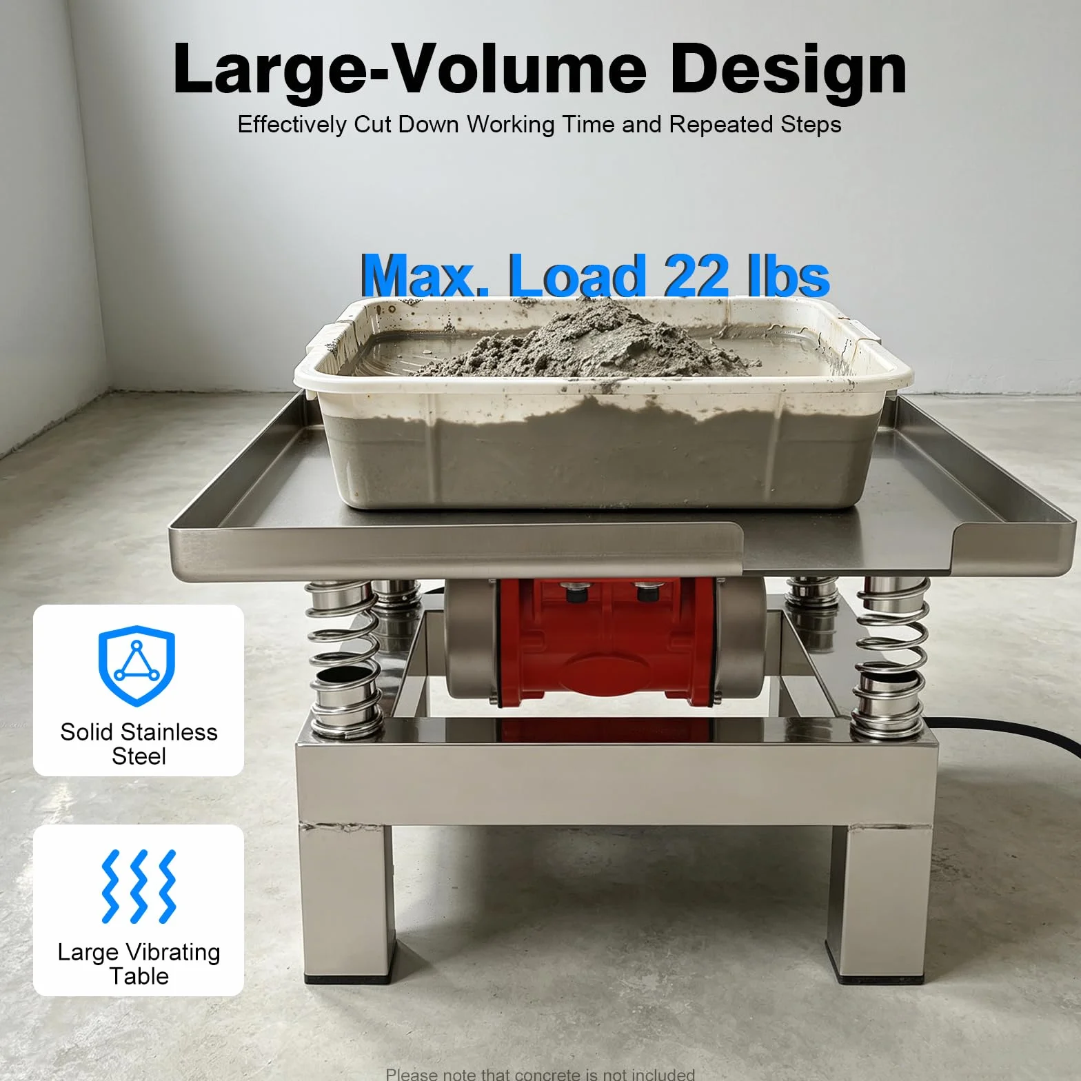 Tavolo vibrante industriale in acciaio inox 35 x 35 cm 220 V 50 W