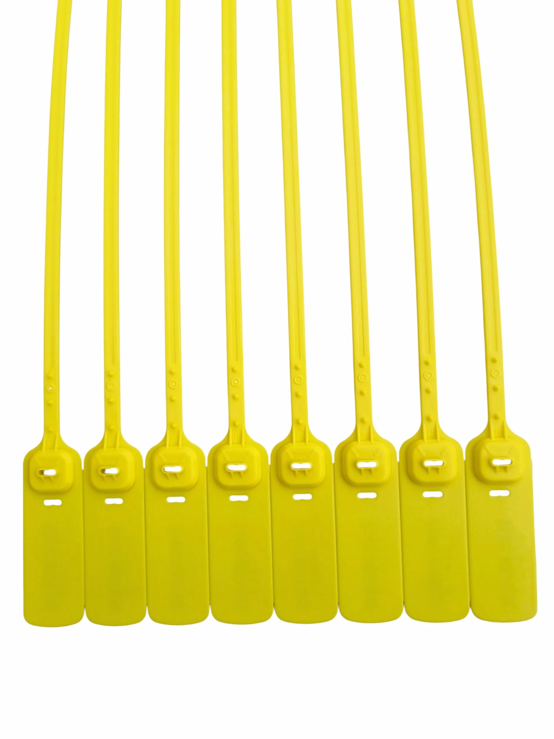 1000 x 40 cm Guarnizione di sicurezza in plastica gialla con cinghia piatta – numerate con codice a barre, antimanomissione – per container, gabbie, carrelli, spedizioni di alto valore