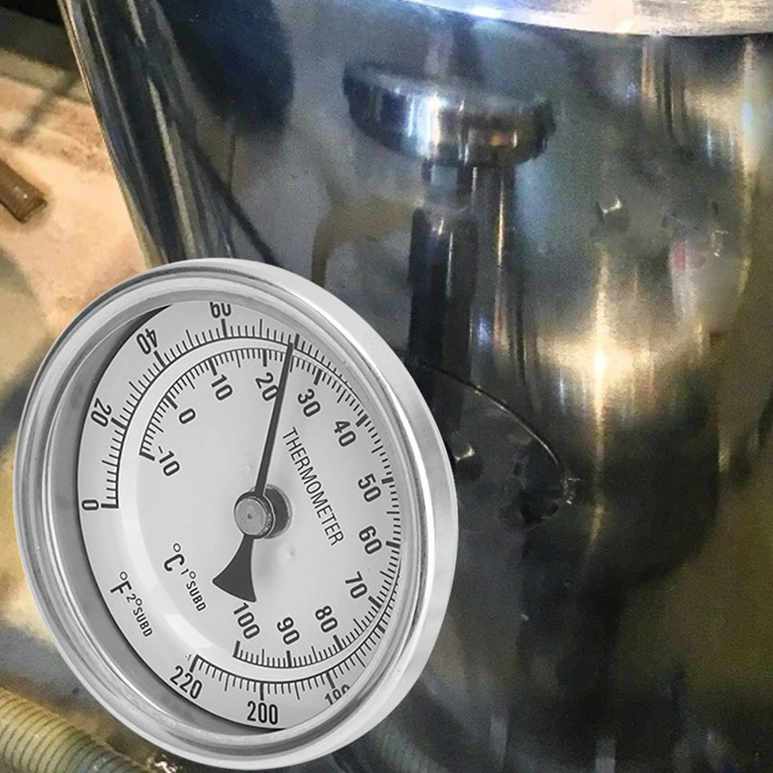 Termometro, Termometro Bimetallico Per Acqua Calda, 1/2 MNPT Quadrante con Stelo in Ottone Senza Piombo Indicatore di Temperatura Dell'acqua Indicatore di Temperatura dello Scaldabagno Bimetallico Ind