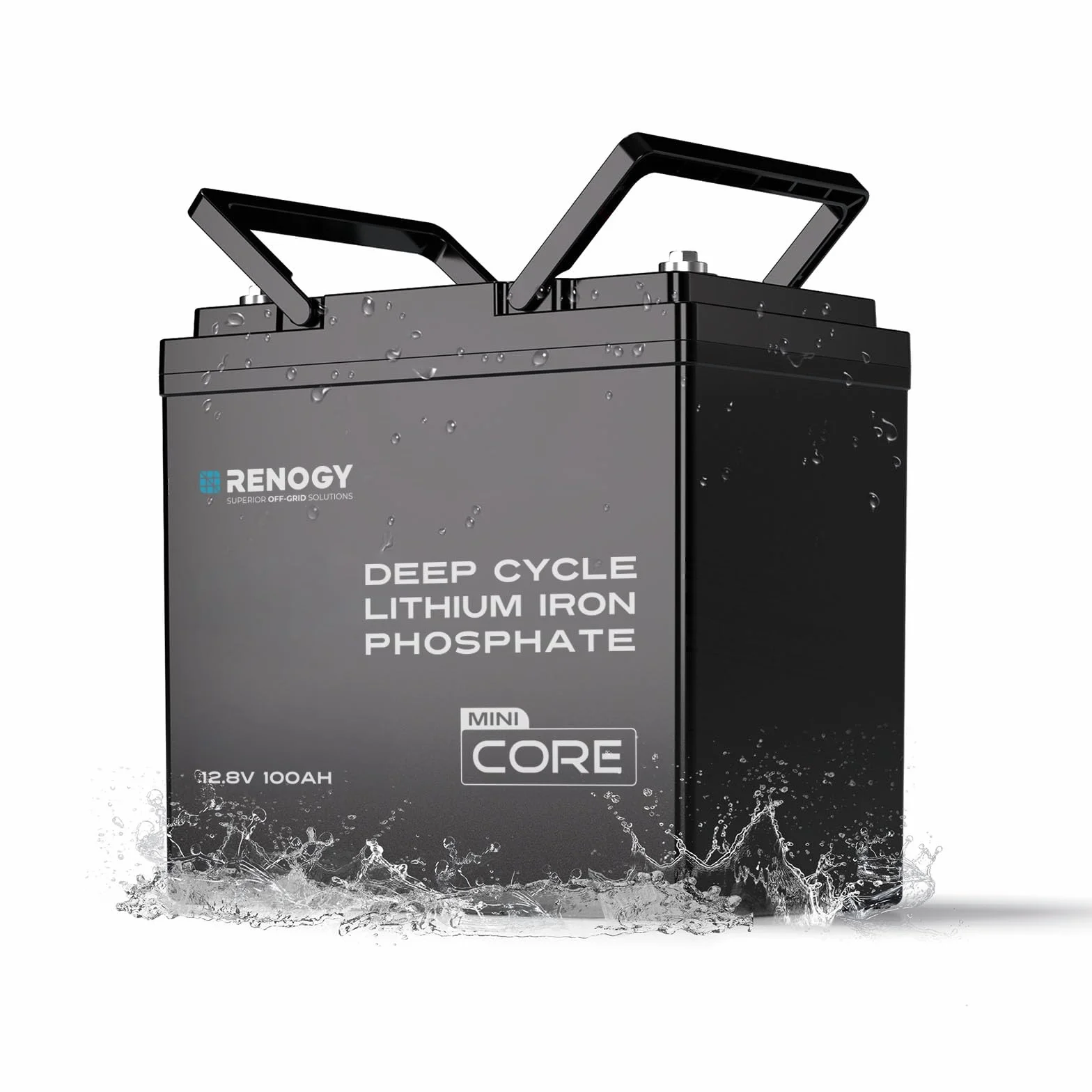 Renogy 12 V 100 Ah Core Mini LiFePO4 batteria al litio fosfato di ferro, migliorata 100 A, BMS 5000 cicli, funzione di protezione dal freddo, batteria al litio per camper, impianto solare, roulotte
