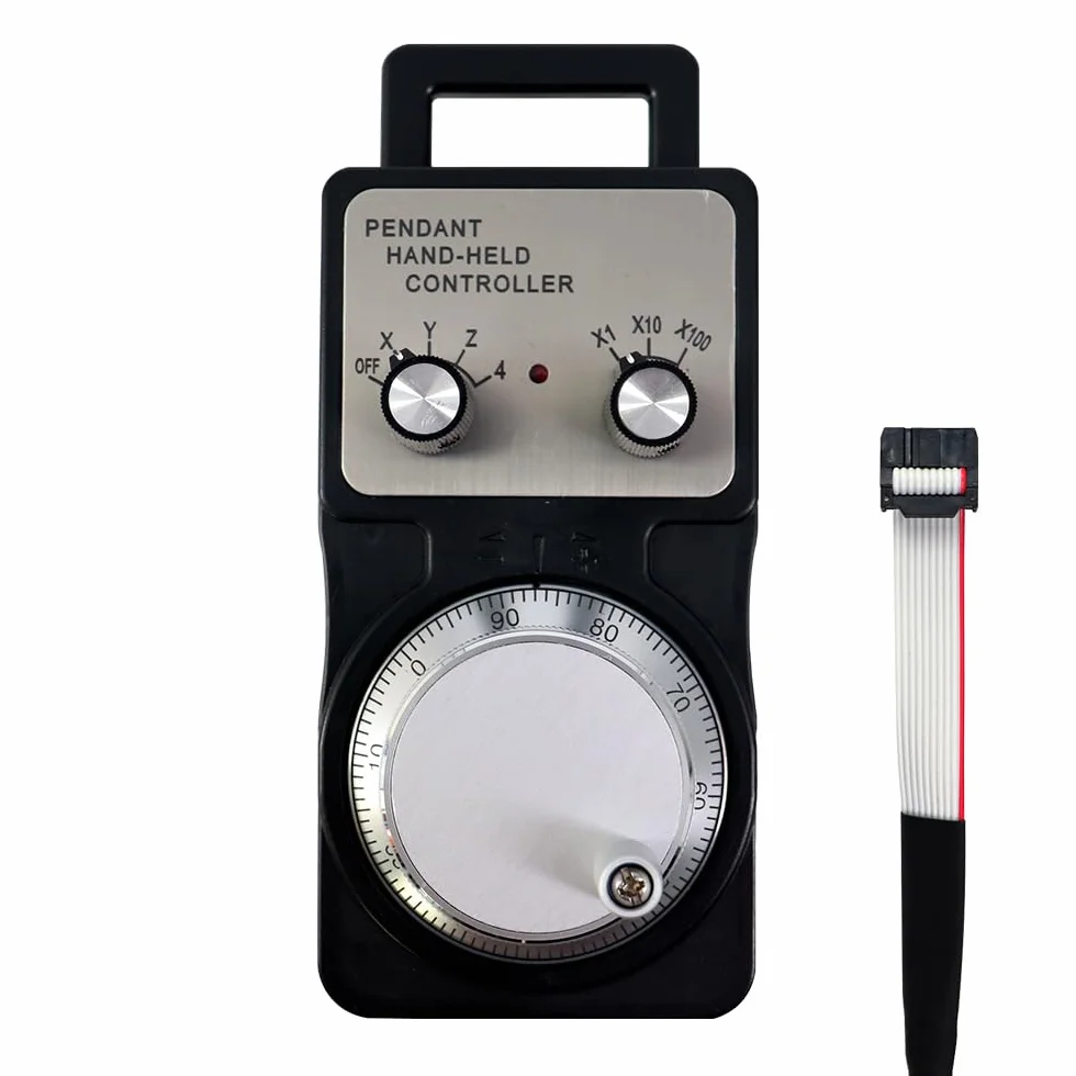 Regolatore a volantino a 4 assi con scheda di interfaccia MACH3, sistema di controllo manuale USB CNC pendente per router CNC/fresatura/tornio, encoder ad alta precisione, nessun arresto di emergenza