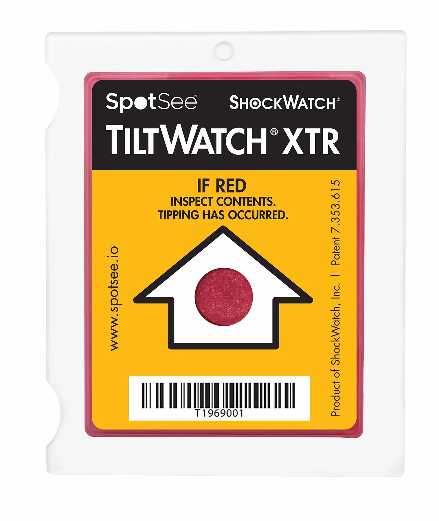 TiltWatch XTR Indicatore di inclinazione, confezione da 100, a prova di manomissione e indicatore di danno alla punta