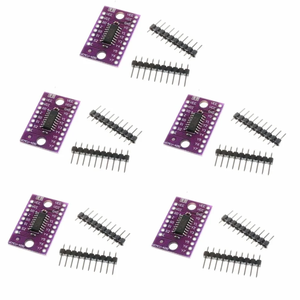 5PCS 74HC4051 Modulo selettore multiplexer analogico a 8 canali