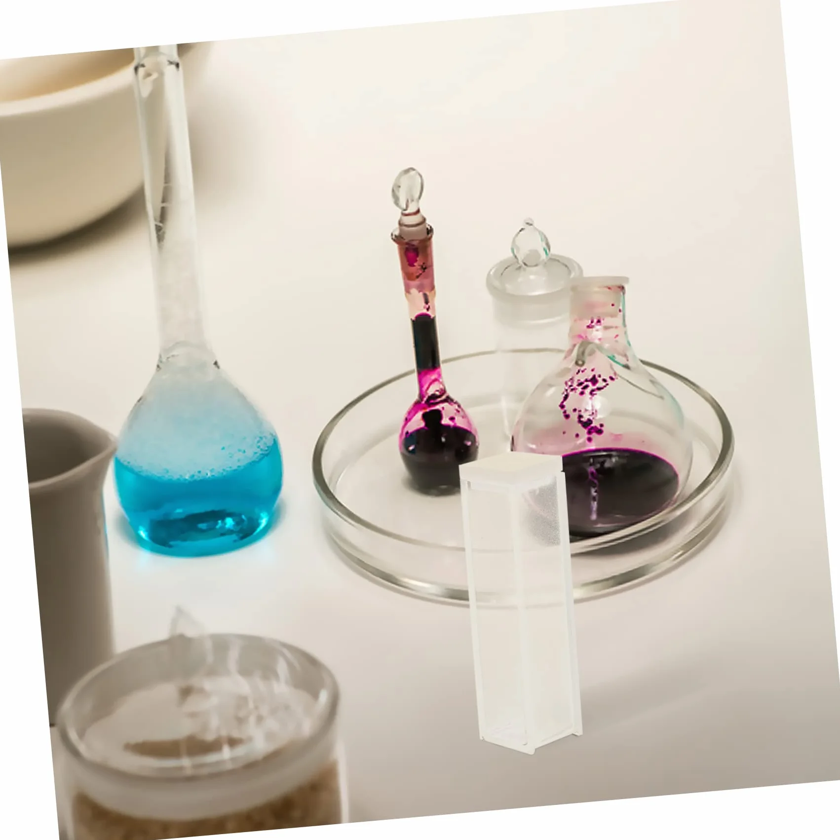 Cuvetta 2 Pezzi al Quarzo per Spettrofotometro Percorso Ottico 10mm Capacità 3,5ml
