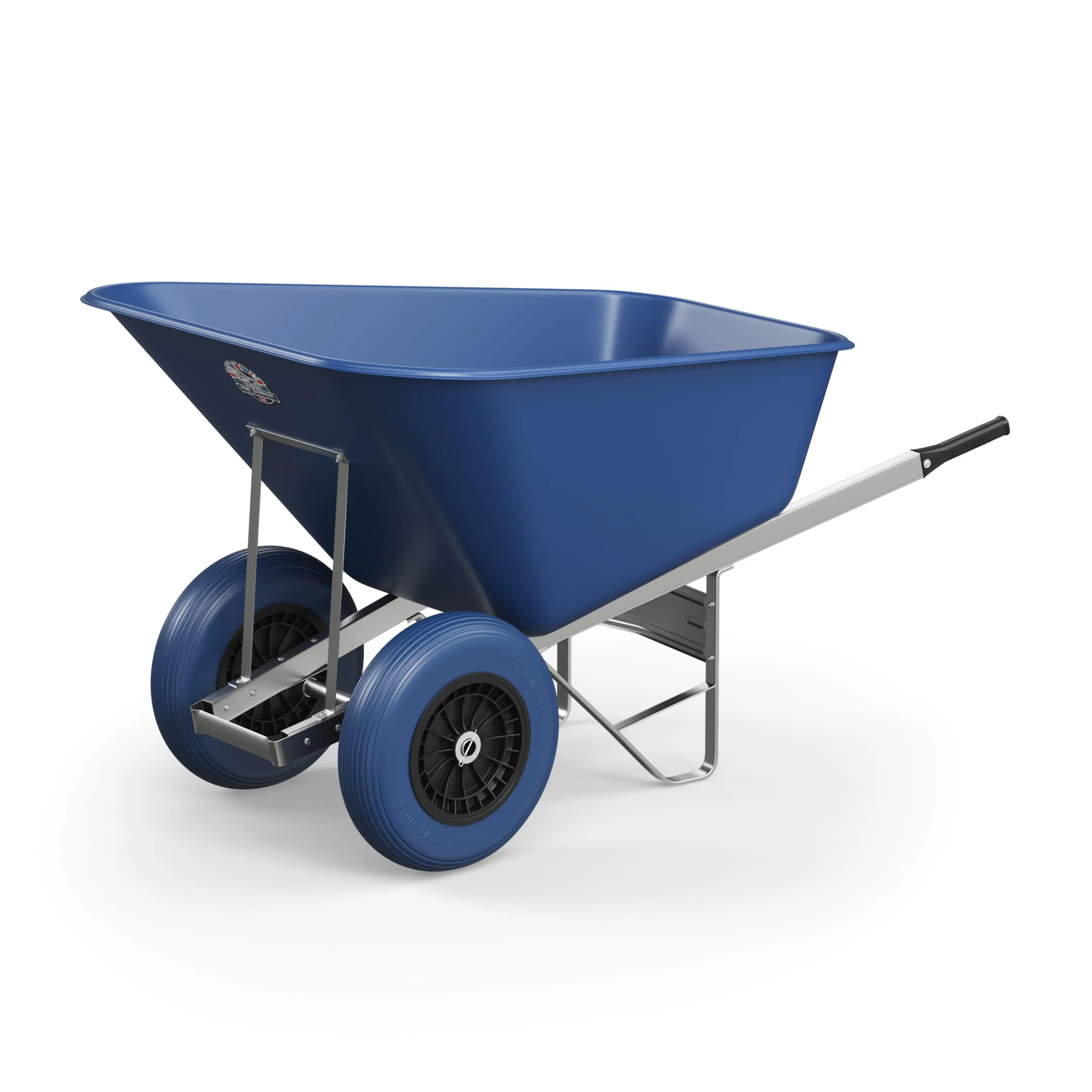 Carriola Twin 200 litri vasca in plastica antiforatura pneumatici (blu)