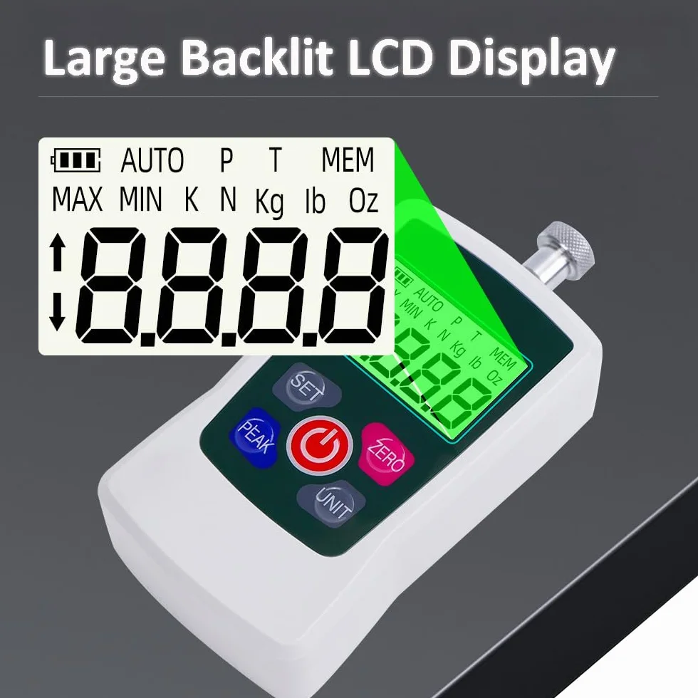 AMF 100N - Misuratore di potenza digitale, con 3 modalità e 4 controlli di pressione, leggibilità 0,2 N