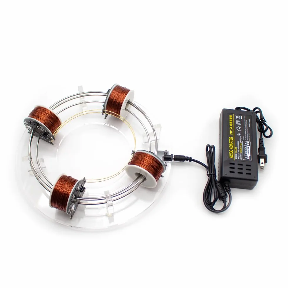 Toplionace Ciclotrone Elettromagnetico Fai da Te a Quattro Bobine Acceleratore Circolare Attrezzatura per Esperimenti Scientifici Modello di Sussidi Didattici per la Fisica