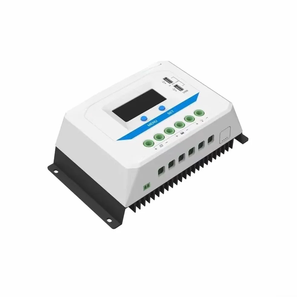 Regolatore di carica solare per PWM 30 A doppia porta USB regolatore di carica solare per (30 A) | per tecnologia PWM, rilevamento automatico 12/24 V, display LCD chiaro, doppie porte USB, per camper e campeggio