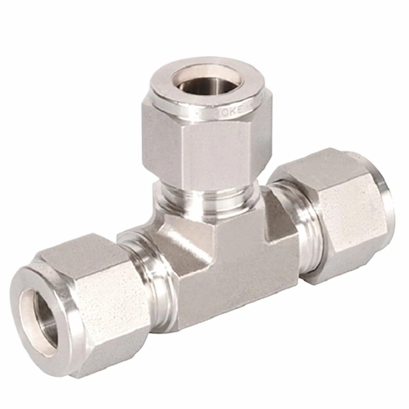 Raccordo a Compressione a T in Acciaio Inossidabile a 3 Vie con Doppia ghiera Raccordi a T Raccordo a T for idraulica per irrigazione, tubazioni(12 mm)