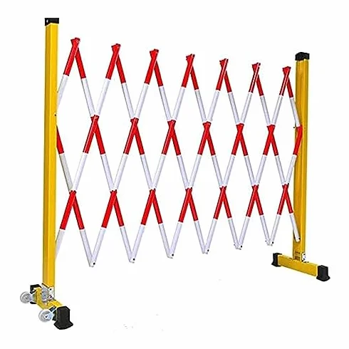 Guardrail mobile espandibile con ruote, cancello di sicurezza pieghevole, recinzione traffico regolabile