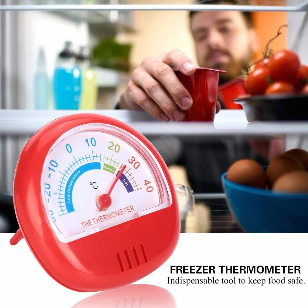 Termometro Frigo e Congelatore, Rosso, Meccanico, Analogico, ABS, 1 Unità