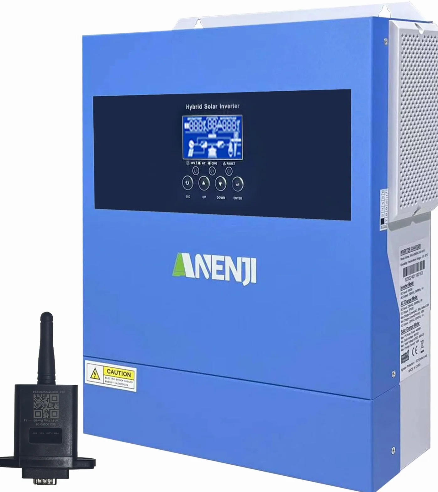 4200W Inverter Ibrido 24V Inverter Fotovoltaico a Onda Sinusoidale Pura, MPPT da 100A Tensione di Ingresso Fotovoltaica Massima di 500V, Adatto Per Batterie al litio da 24V, con Modulo WiFi