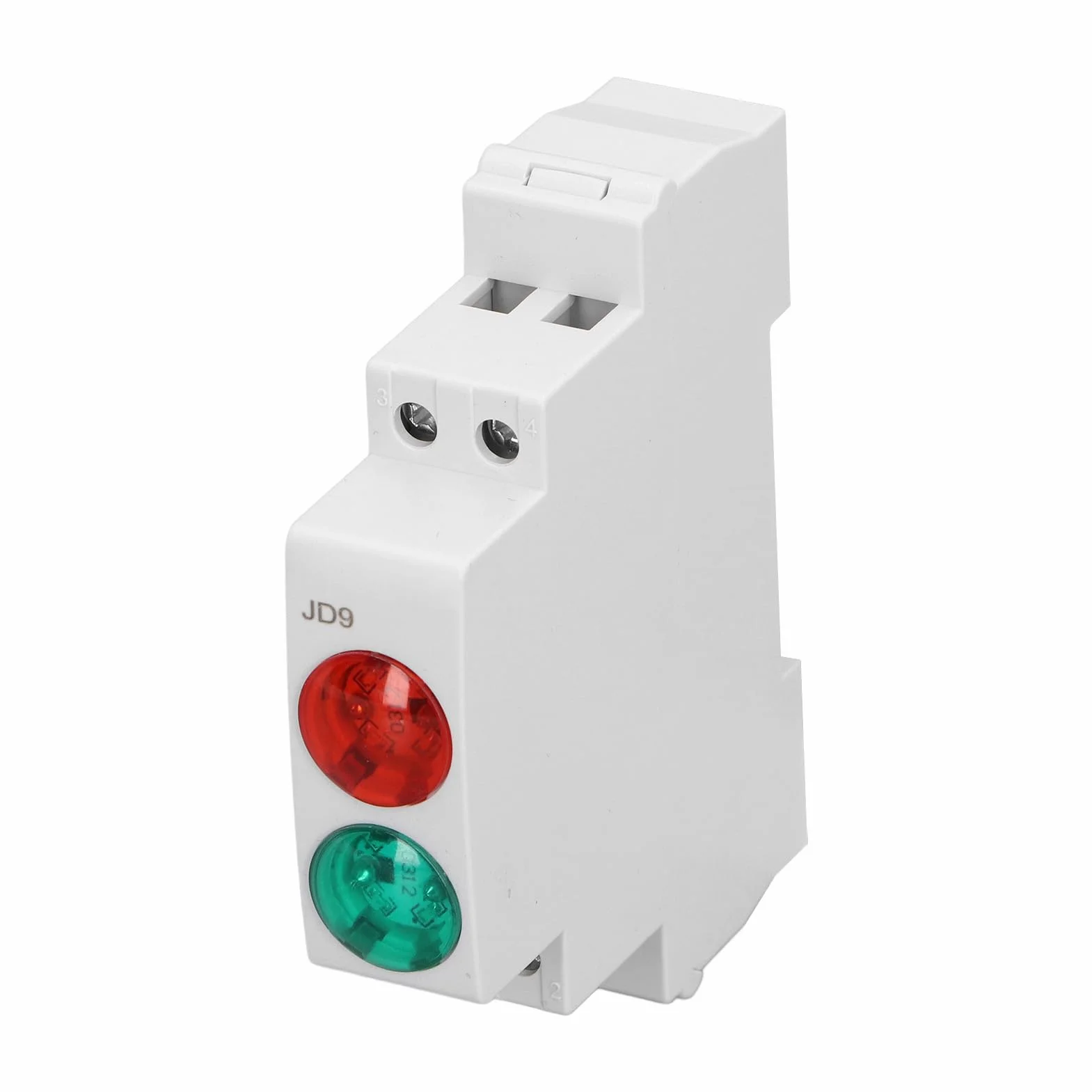 Lampada di Segnalazione LED 230V CA/CC Doppio Rosso Verde per Guida DIN, Montaggio su Guida