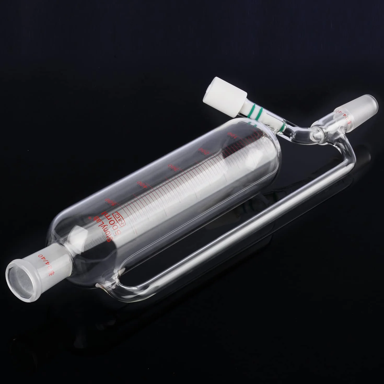 stonylab Pressione Graduata Equalizzazione Aggiunta Imbuto, Vetro Borosilicato Imbuto di Caduta con 24/40 Congiunto Valvola ad Alto Vuoto per Laboratorio Vetro Ulteriori Imbuto, 500 ml
