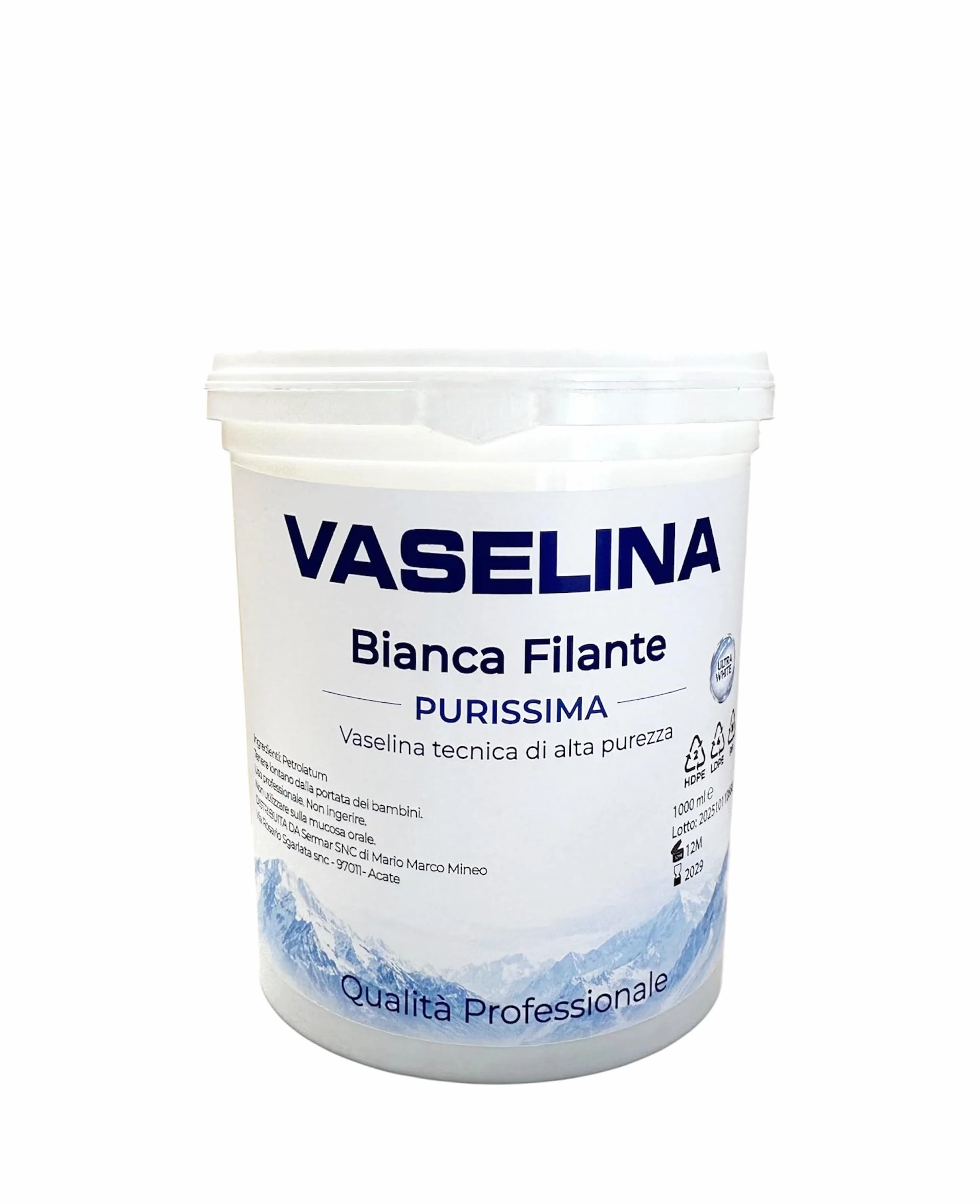 Vaselina Bianca Filante Purissima, Alta Purezza 1000 ml