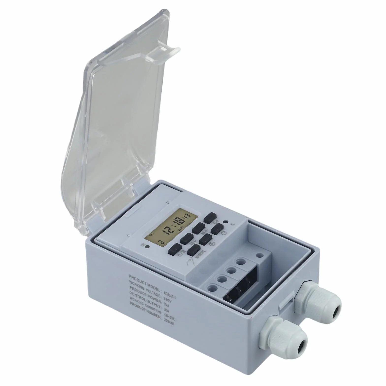 Timer di sicurezza digitale KG316T-F 220 V impermeabile con copertura trasparente