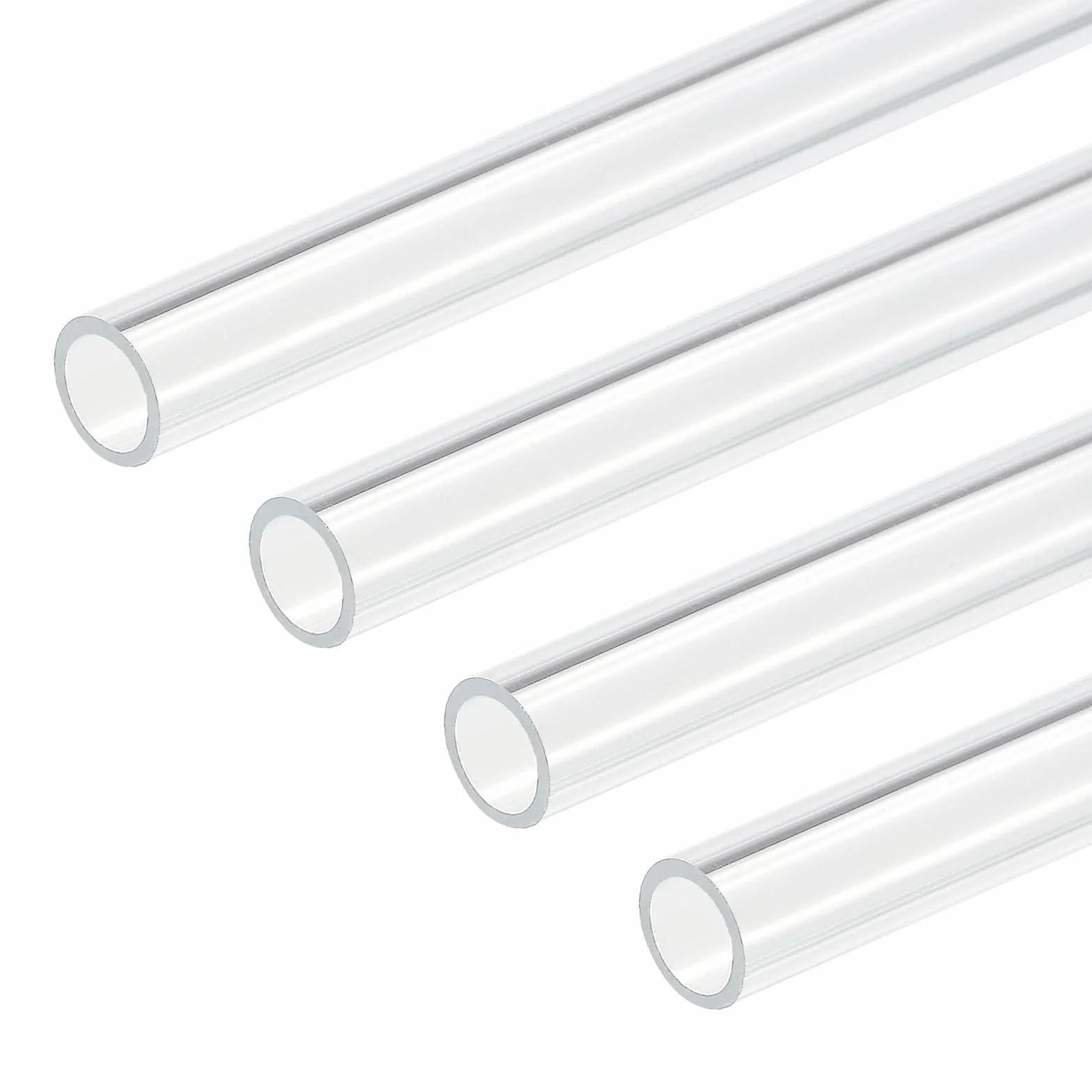 DMiotech 4Pz Tubo in Plastica Rigida in Acrilico Trasparente 6mm x 8mm (1/4" x 5/16") 10" per Tubi Acqua Acquario, Sistemi di Raffreddamento ad Acqua, Idraulica