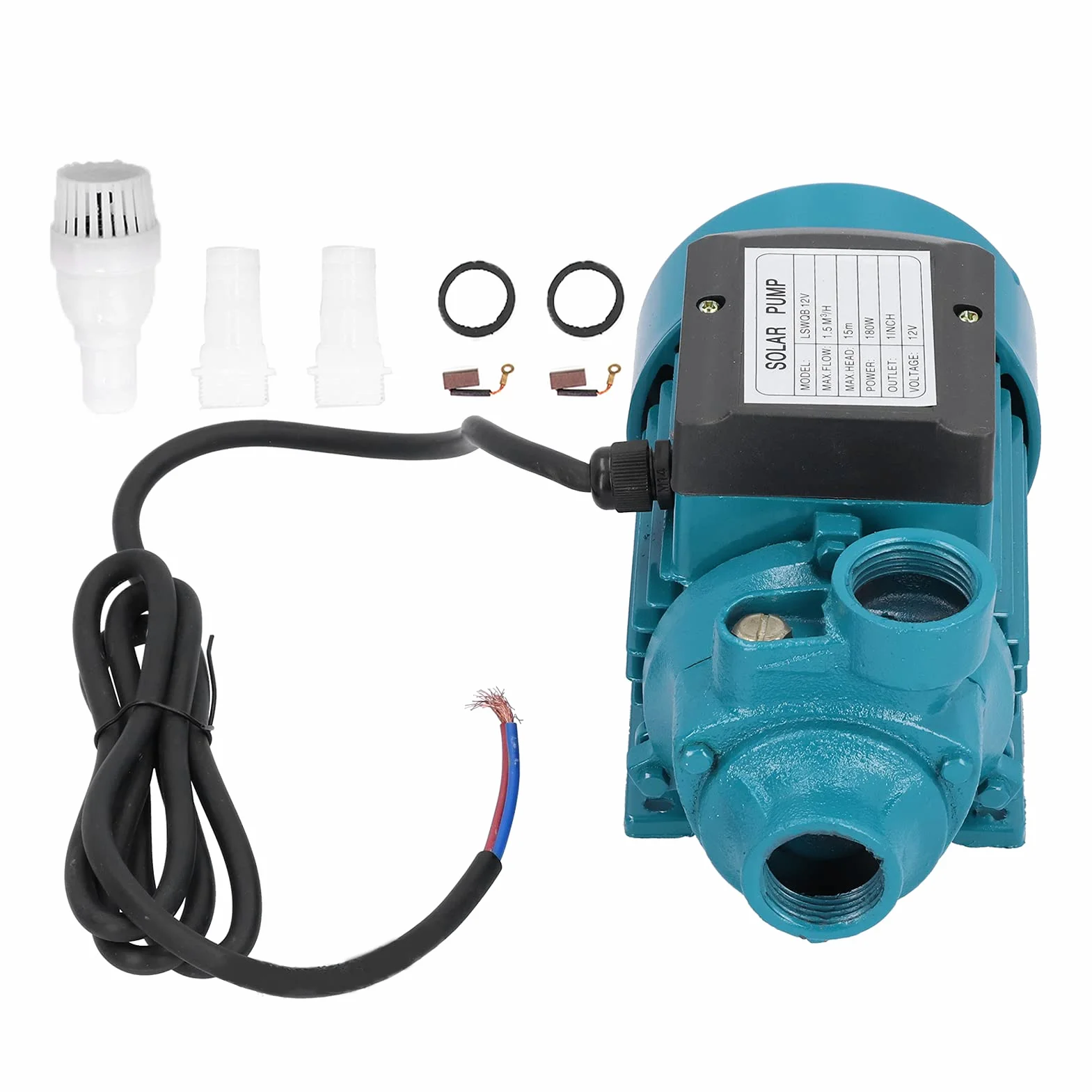 Pompa per Acqua Pulita, 15m 180W DC12V Girante Unipolare Motore Orizzontale a Singola Aspirazione Strumento di Irrigazione per Uso Domestico Pressurizzato