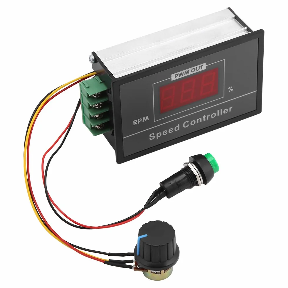 Regolatore di Velocità Regolabile DC con Display Digitale, Controllo Velocità Motore PWM con Interruttore DC 6V-60V