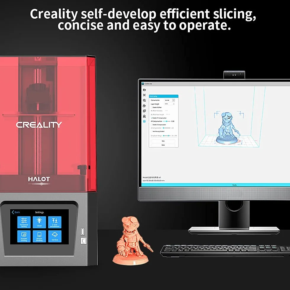 Creality Stampante 3D in resina HALOT-ONE ad alta precisione con sorgente luminosa integrata, nucleo forte e slicing, sistema di filtraggio ai carboni attivi con doppio raffreddamento (CL-60)