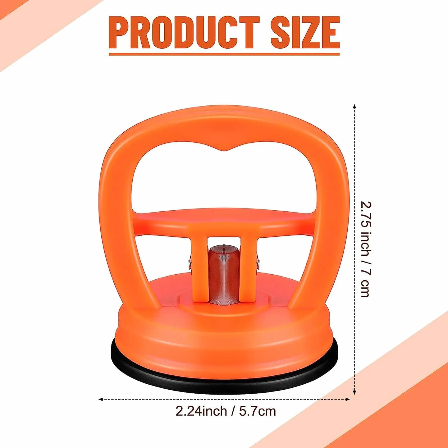 Set di 2 Ventose per Carrozzeria Arancioni, Estrattore Ammaccature Auto Professionale, Sollevatore per Vetro, Piastrelle e Schermi Smartphone, Kit di Riparazione Fai-da-Te ad Alta Tenuta