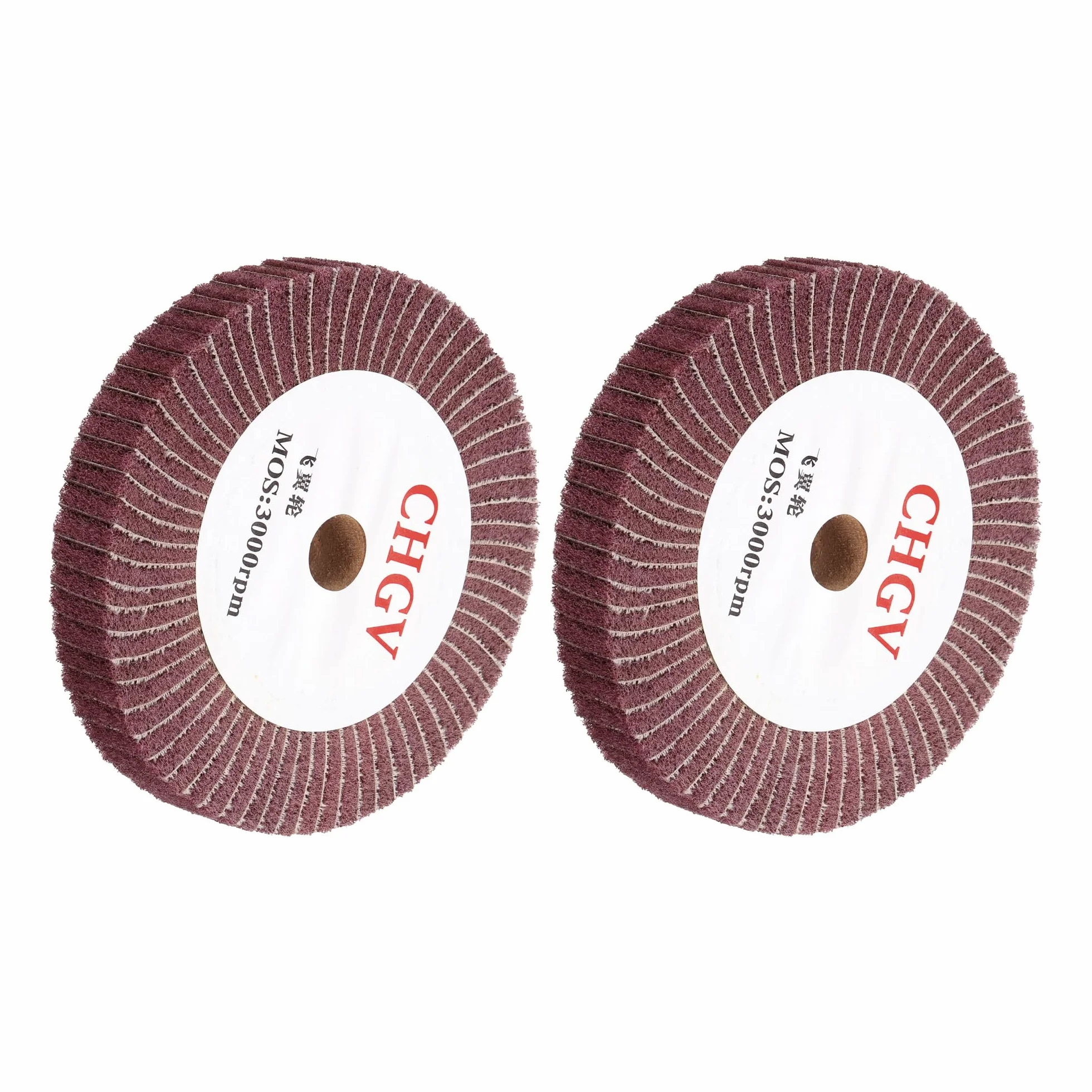 QUARKZMAN 2 Pezzi 150mm x 25mm 320 Grana Non Tessuto Ruota Di Lucidatura E Satinatura Tela Abrasiva Filo Di Nylon Ruota A Lamelle Per Acciaio Inossidabile Metallo Rosso