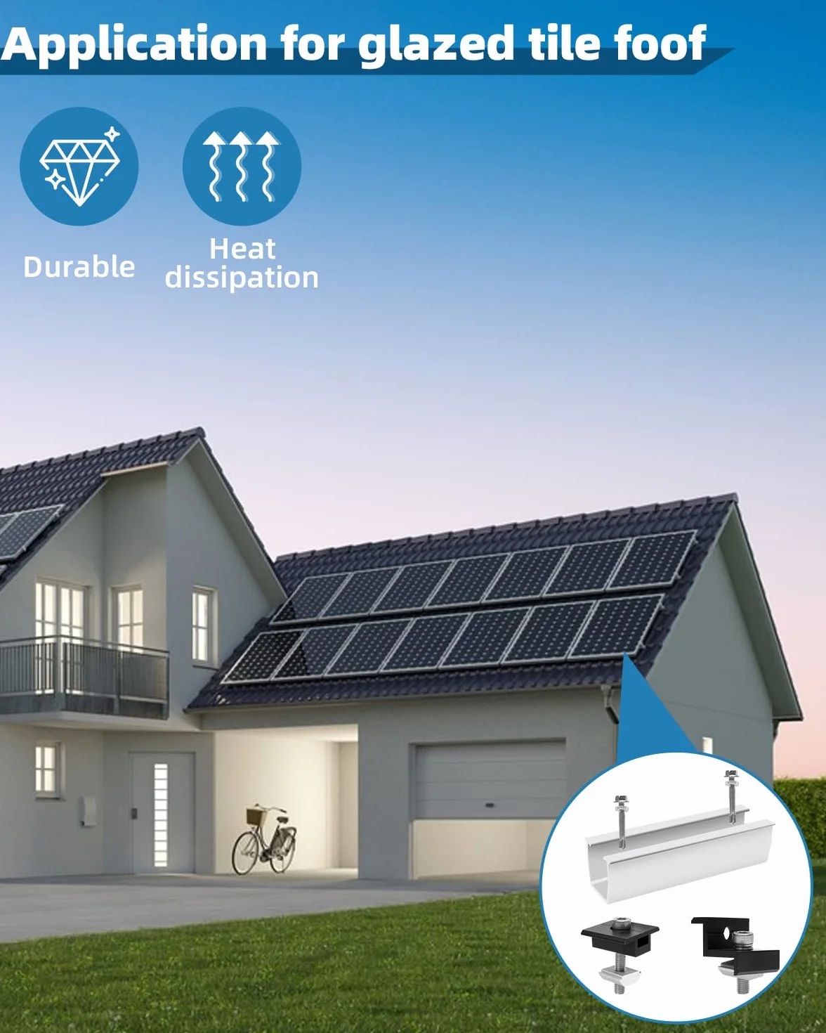 Kit di supporto solare per tetto in metallo 12cm,fissaggio pannelli fotovoltaici (30 – 35 mm) staffe a l per pannelli solari,Kit Staffe Fotovoltaico,Piastra per Tetto Piatto,per Camper Solare