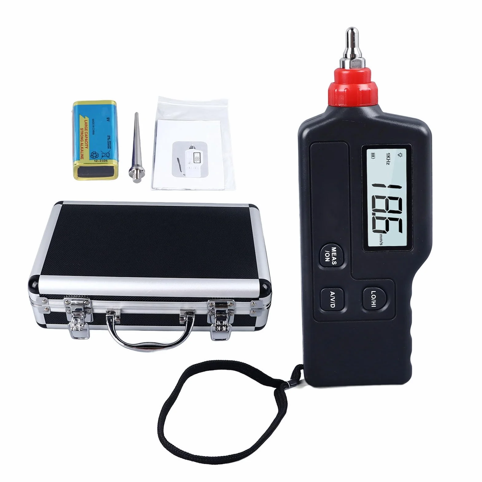 Misuratore di Vibrazioni Digitale, Vibrometro Multifunzionale Ad Alta Precisione, Materiale ABS, Compatto e Portatile, per la Produzione di Macchinari, Metallurgia Energetica