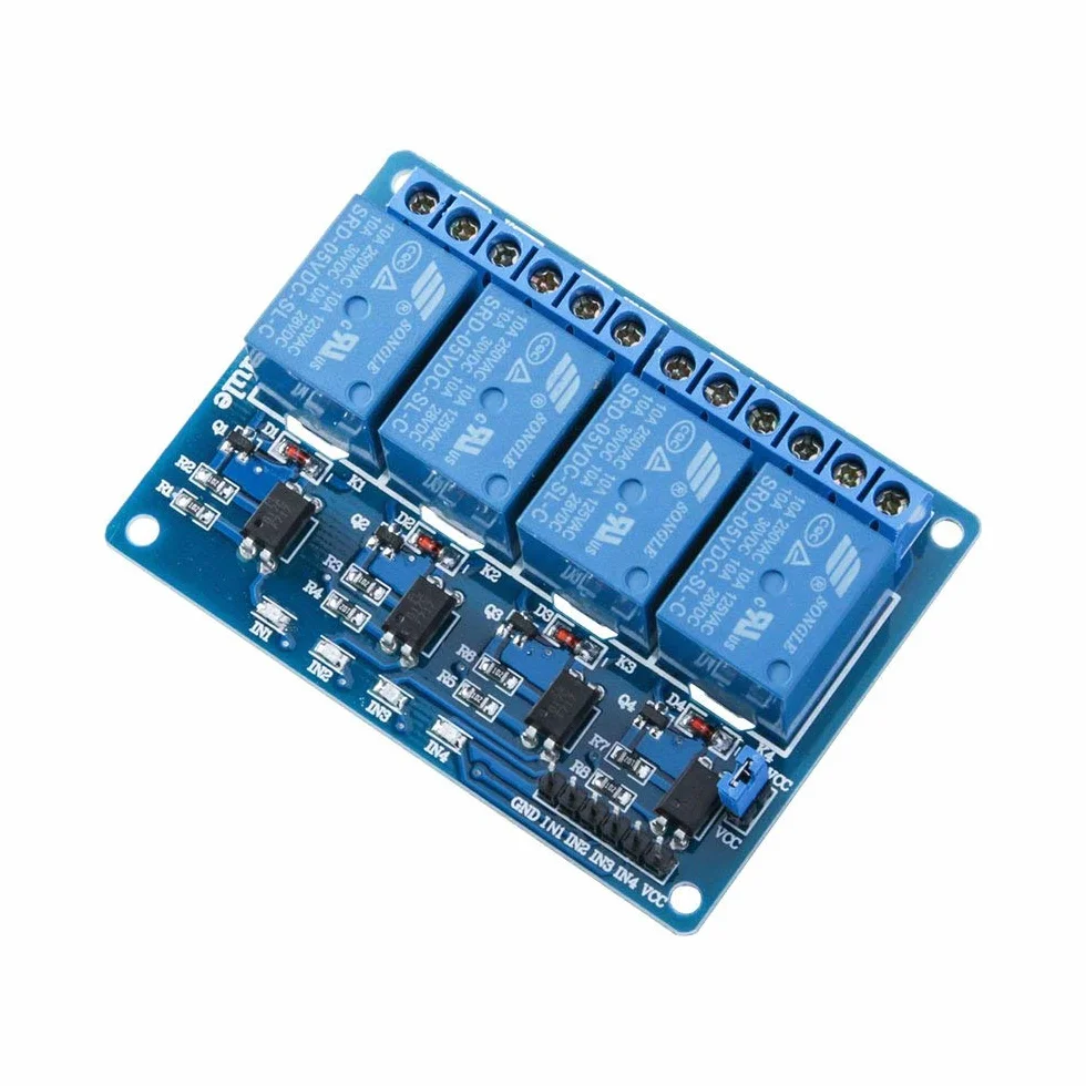 ELEGOO 4 Channel DC 5V Relè Modulo Relay con Accoppiatore Ottico 1280 DSP Arm PIC AVR per Arduino Raspberry Pi