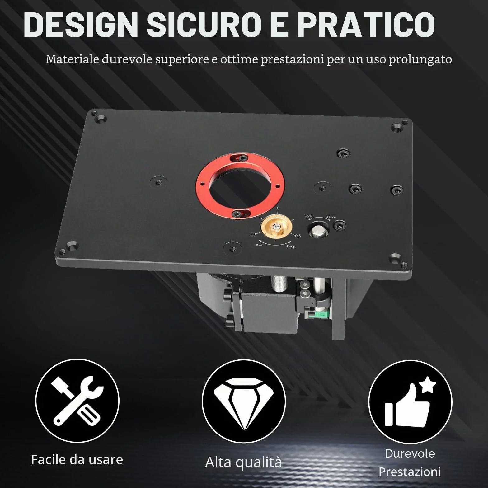 Piastre Inserto Banco Fresa Set, Piastra Di Inserimento Del Tavolo Del Router, Router Ascensore, Tavolo di Sollevamento, Router Lift Trimming Machine Invertito Tavolo