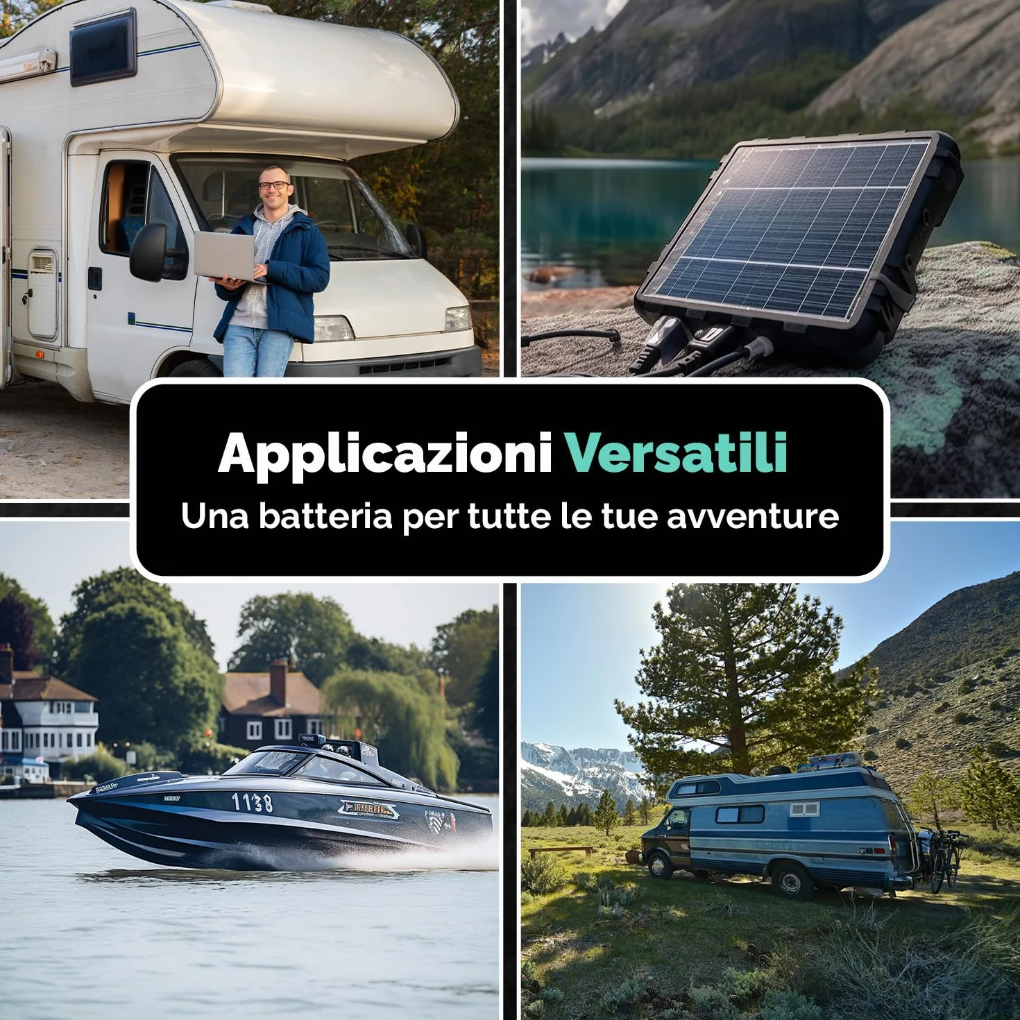 Electronicx Batteria di alimentazione GEL Caravan Extreme 12V 110Ah – 315x175x190 mm – Barca, van, camper, roulotte, batteria da campeggio – polo positivo a destra – senza manutenzione