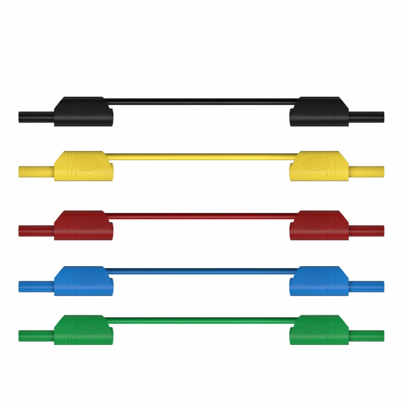 Cavo di prova flessibile in silicone, 5 pezzi, connettore a banana da 4 mm, set di cavi multimetro da 1 metro con design di sicurezza per l'uso con multimetri, cavo di prova per apparecchiature di