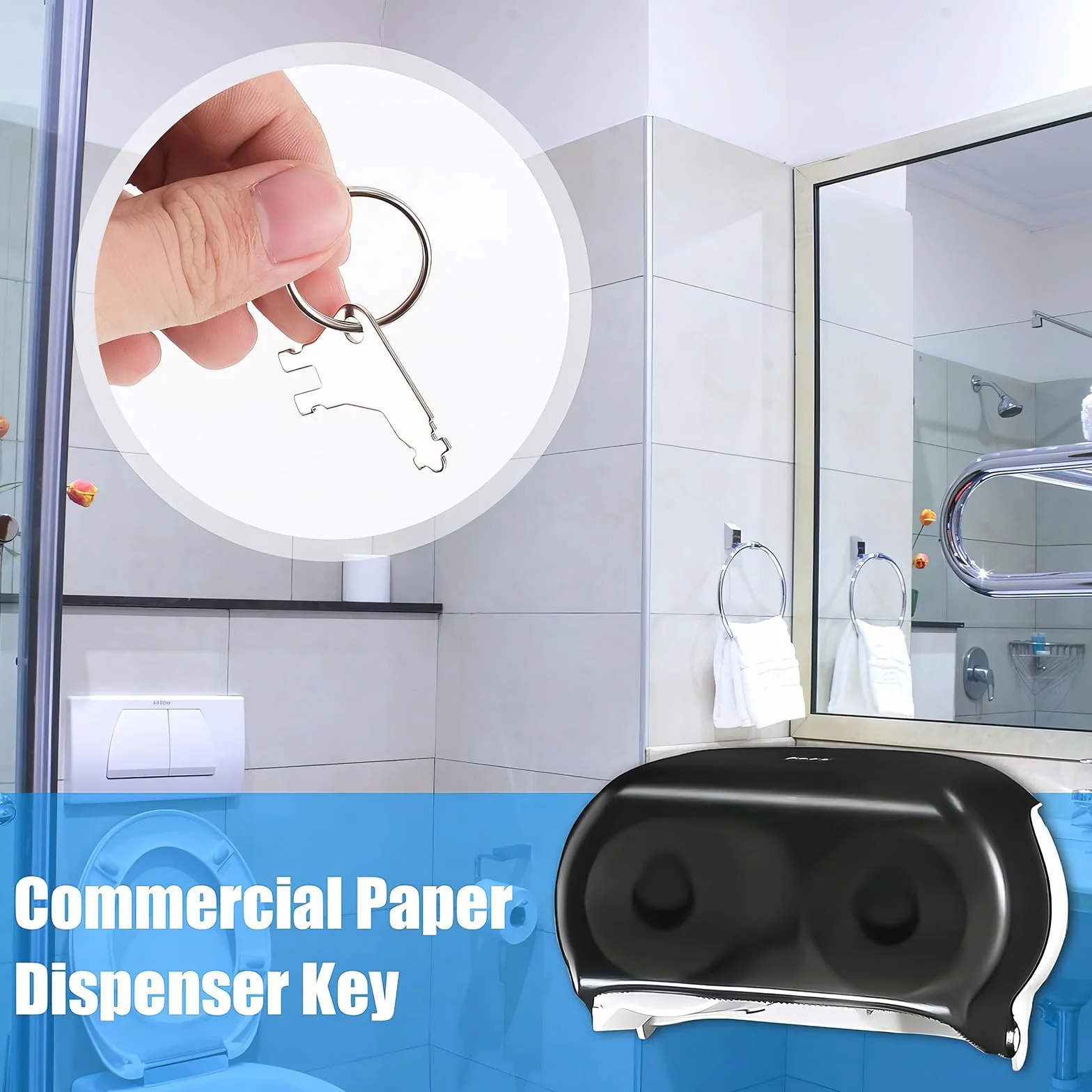 Chiave per Dispenser Carta Igienica in Metallo Set 5 Pezzi Compatibile Georgia Pacific Tork SCA San Jamar