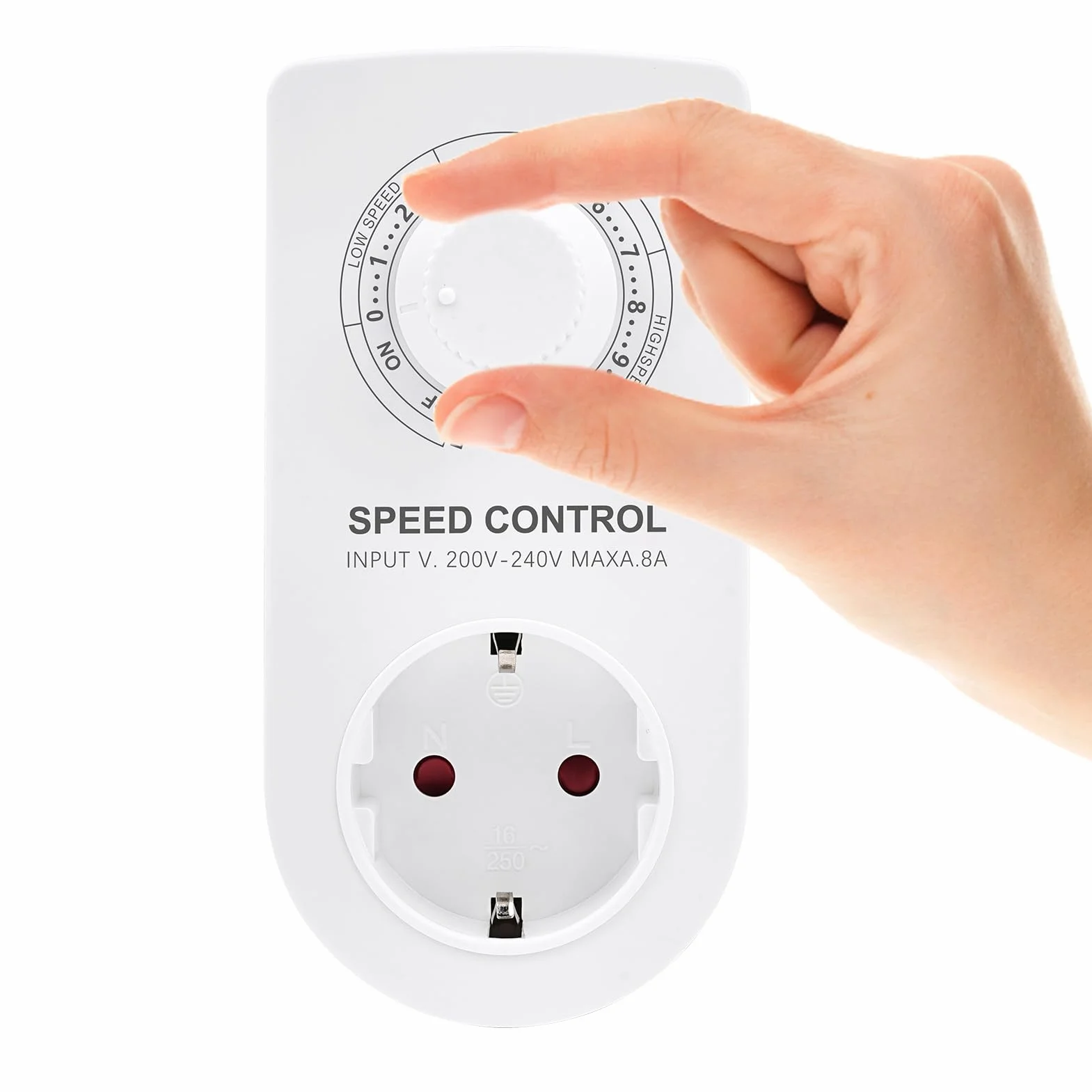 Regolatore di tensione 220V, Regolatore di velocità della ventola Controller di velocità continuo con regolazione di tensione/velocità/luminosità/temperatura per soffiatore (Spina Schuko tipo F)